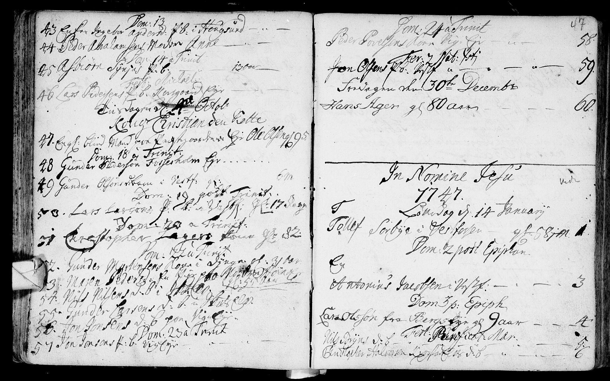 Eiker kirkebøker, SAKO/A-4/F/Fa/L0007: Ministerialbok nr. I 7 /1, 1733-1808, s. 47