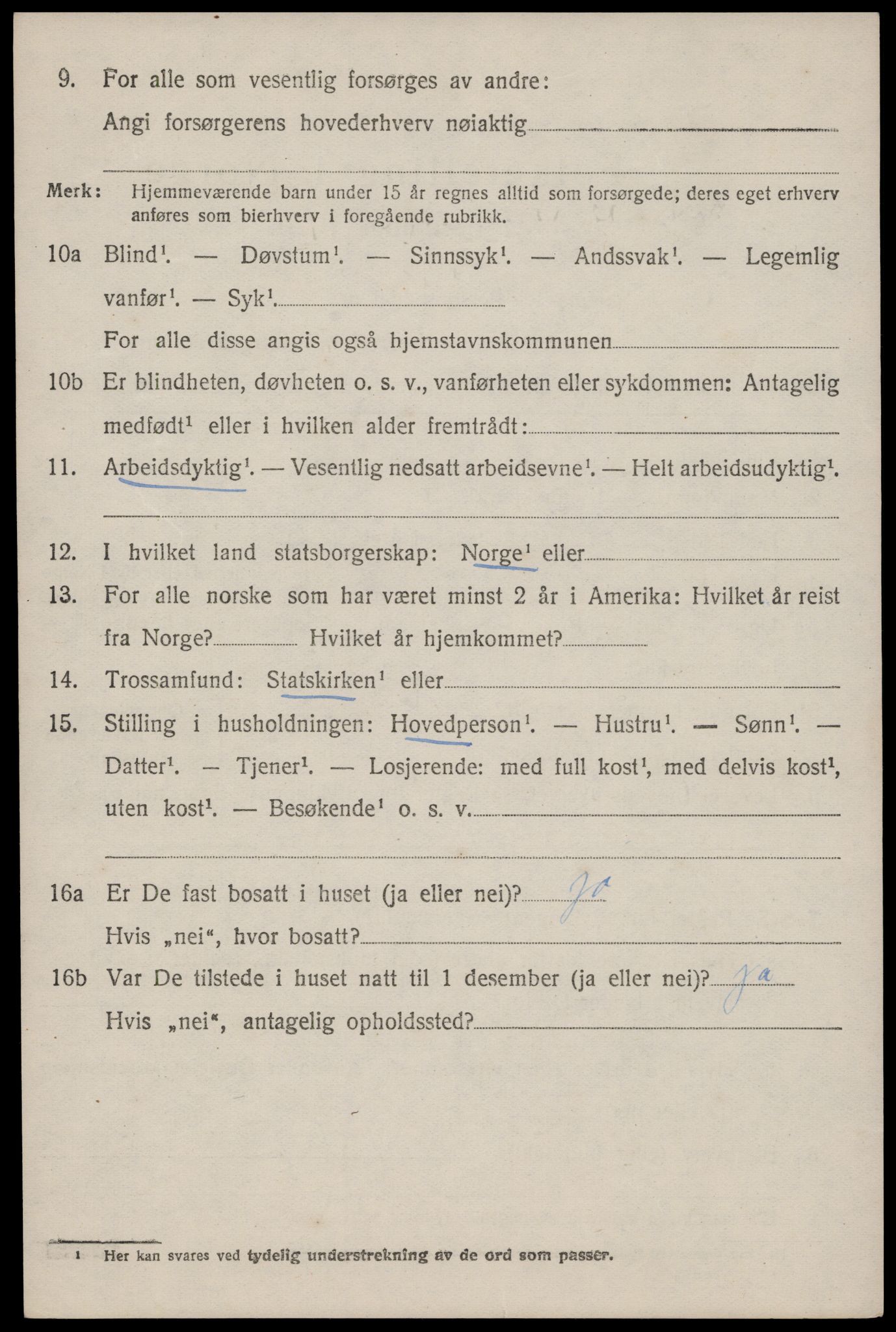SAST, Folketelling 1920 for 1123 Høyland herred, 1920, s. 16009