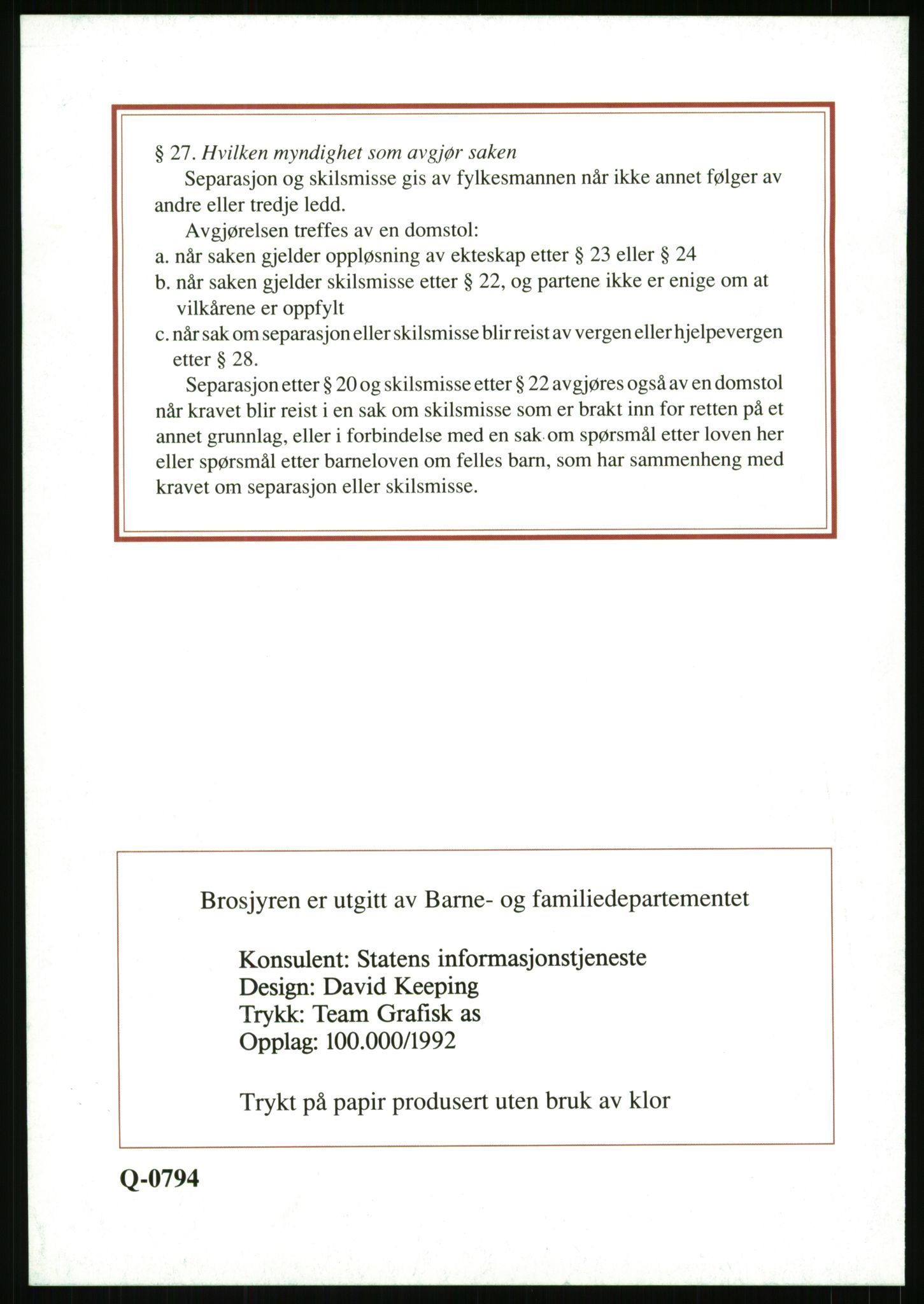 Det Norske Forbundet av 1948/Landsforeningen for Lesbisk og Homofil Frigjøring, AV/RA-PA-1216/D/Da/L0002: Partnerskapsloven, 1984-1993, s. 572