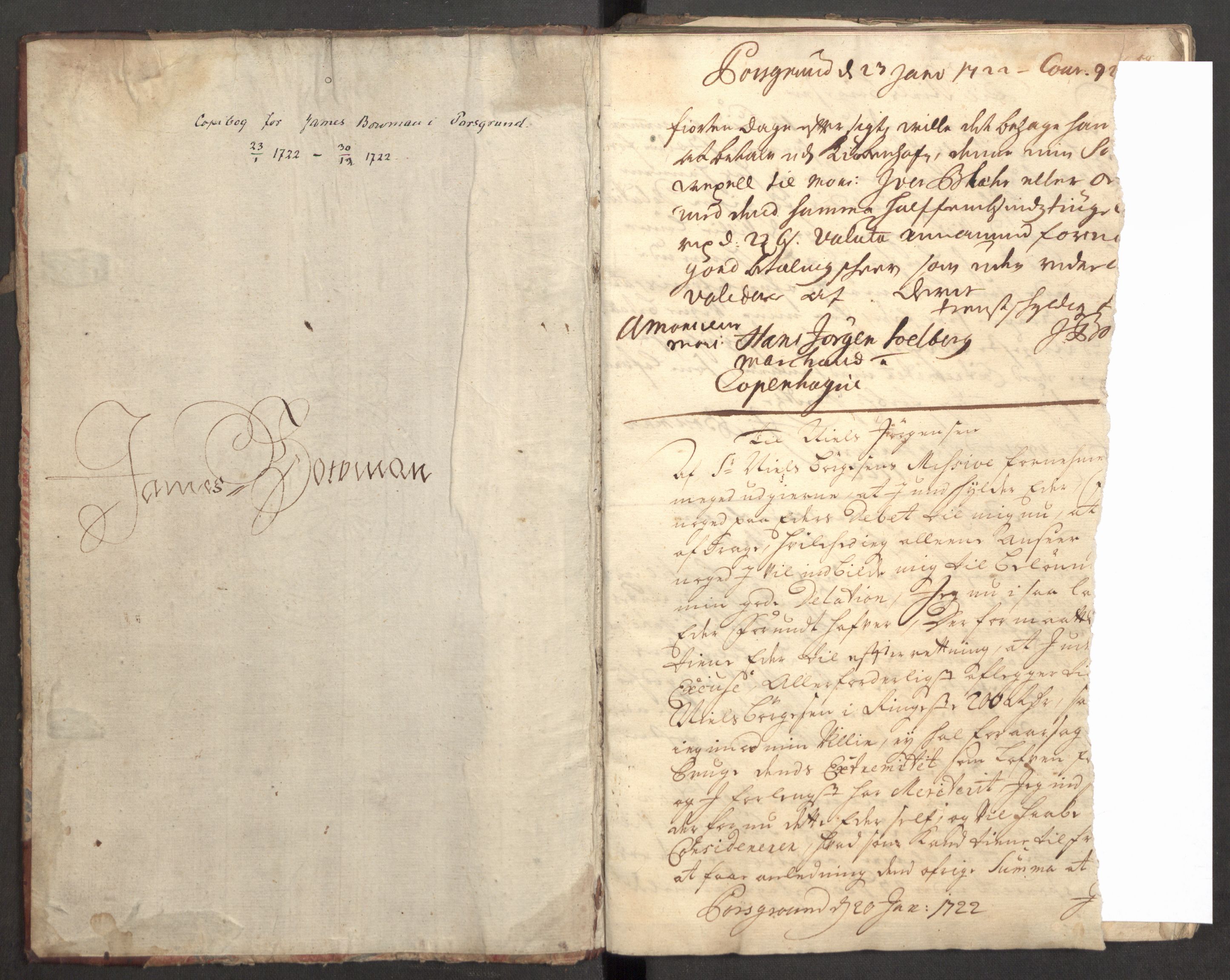 Bowman, James, RA/PA-0067/B/L0001/0003: Kopibøker / James Bowmans kopibok, 1722, s. 3