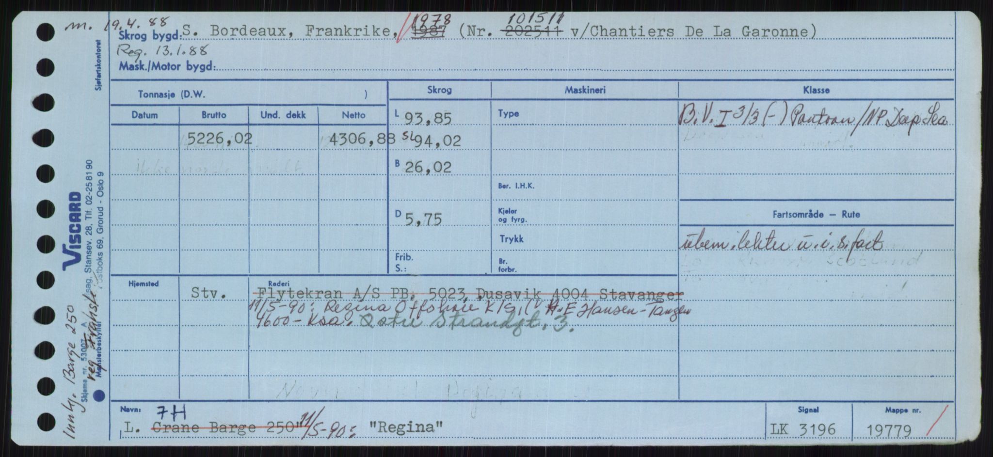 Sjøfartsdirektoratet med forløpere, Skipsmålingen, RA/S-1627/H/Hc/L0001: Lektere, A-Y, s. 361