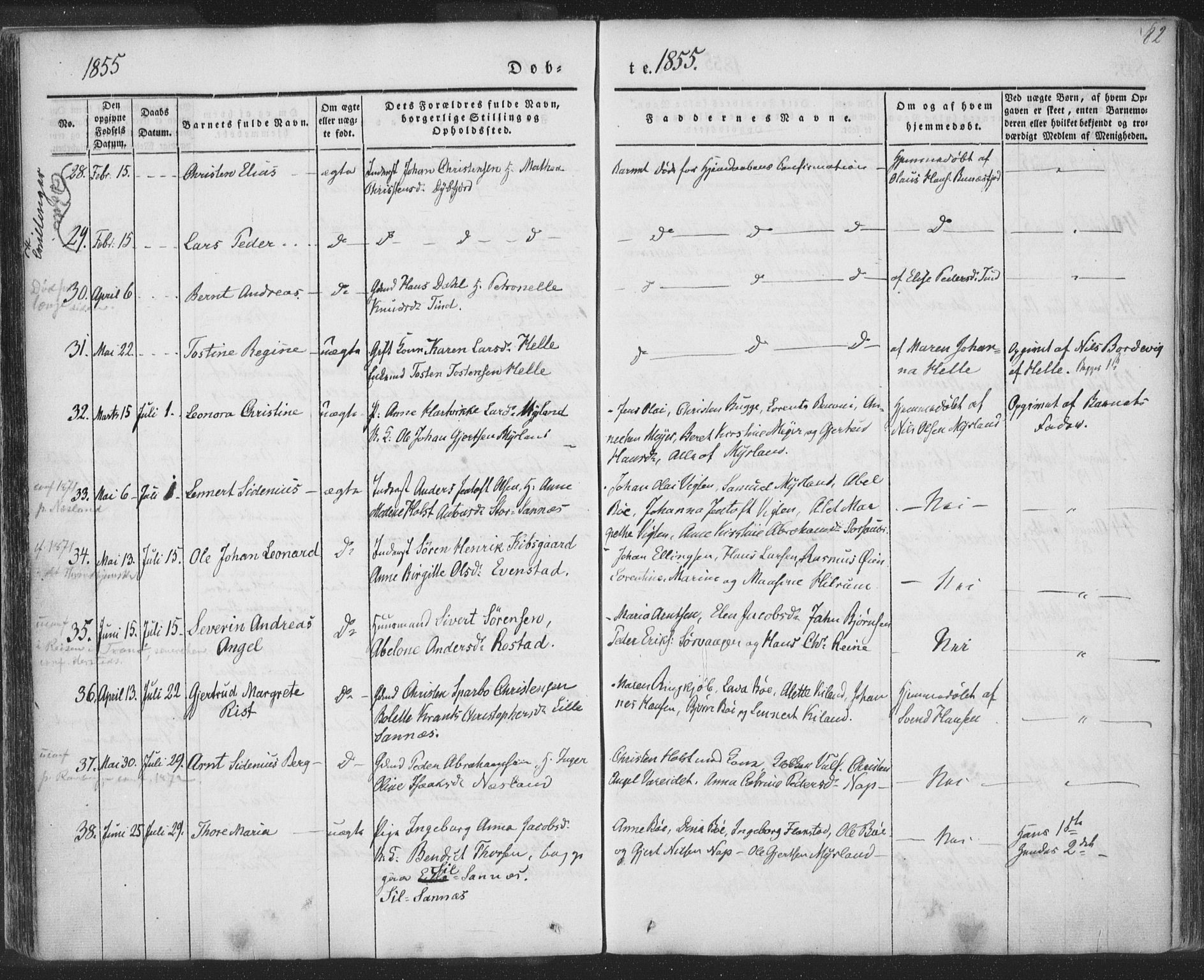 Ministerialprotokoller, klokkerbøker og fødselsregistre - Nordland, SAT/A-1459/885/L1202: Ministerialbok nr. 885A03, 1838-1859, s. 82