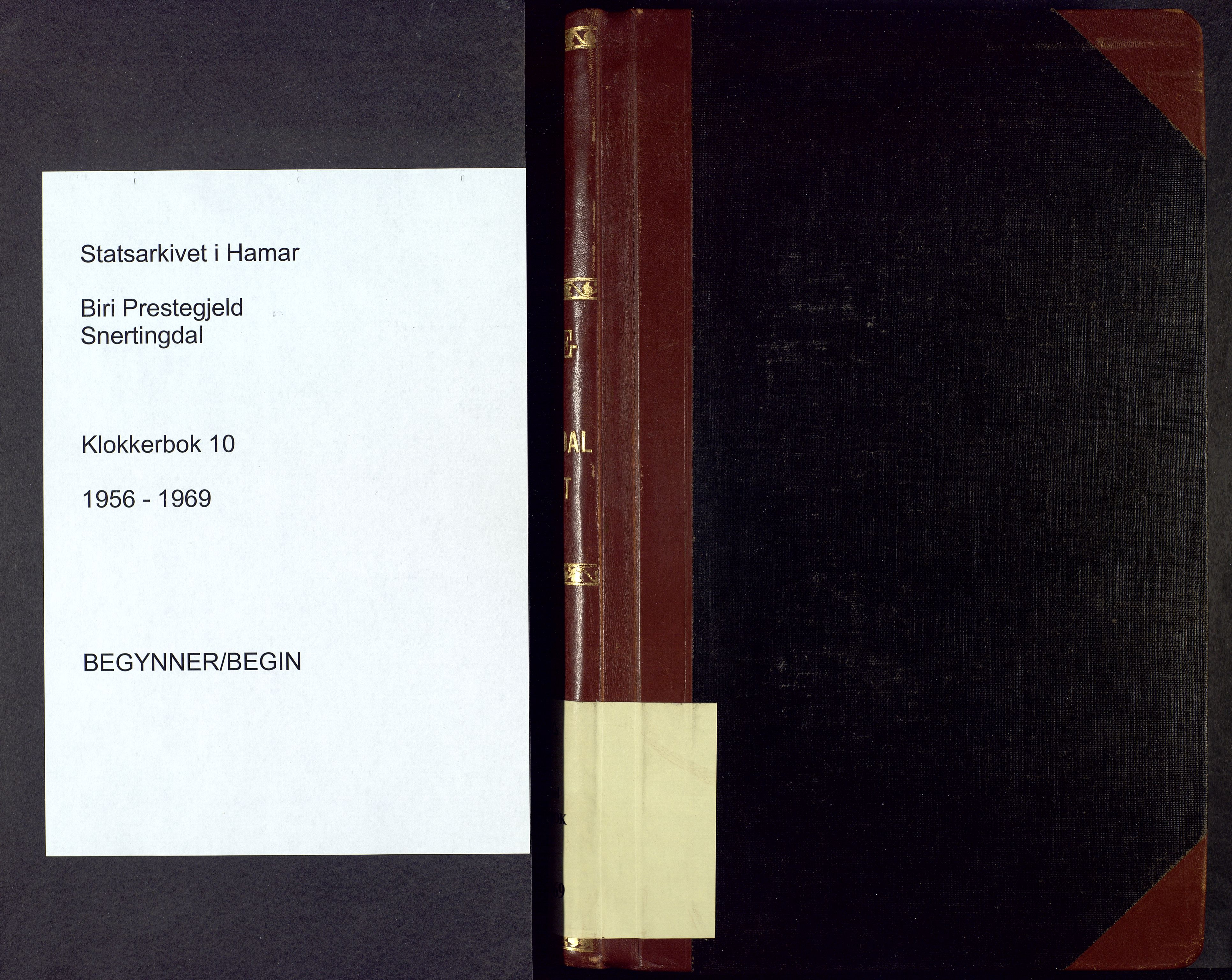 Biri prestekontor, SAH/PREST-096/H/Ha/Hab/L0010: Klokkerbok nr. 10, 1956-1969
