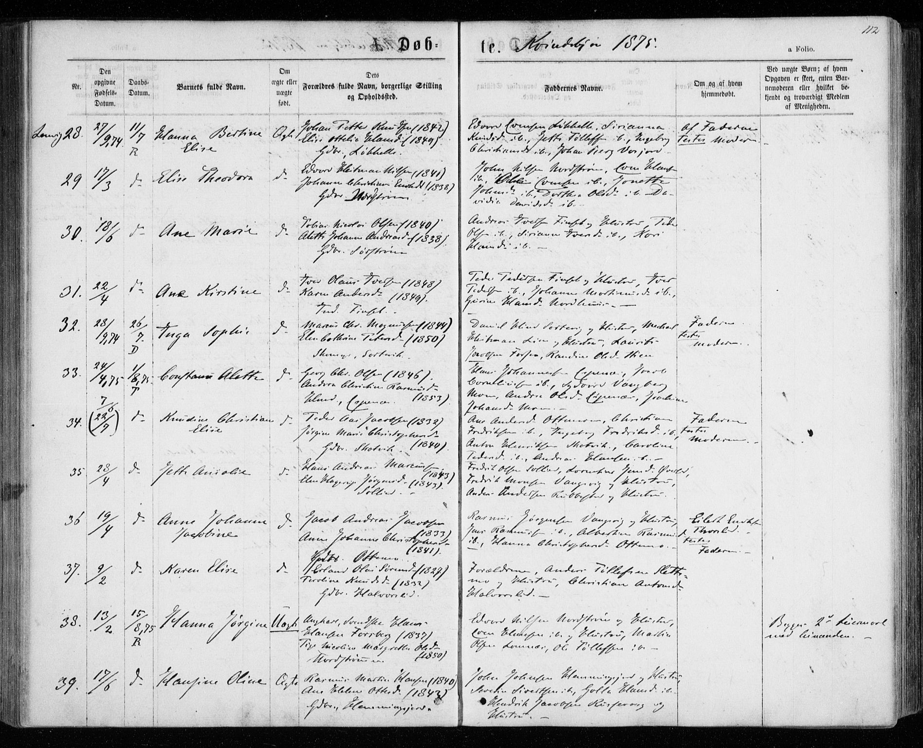 Tranøy sokneprestkontor, SATØ/S-1313/I/Ia/Iaa/L0008kirke: Ministerialbok nr. 8, 1867-1877, s. 112