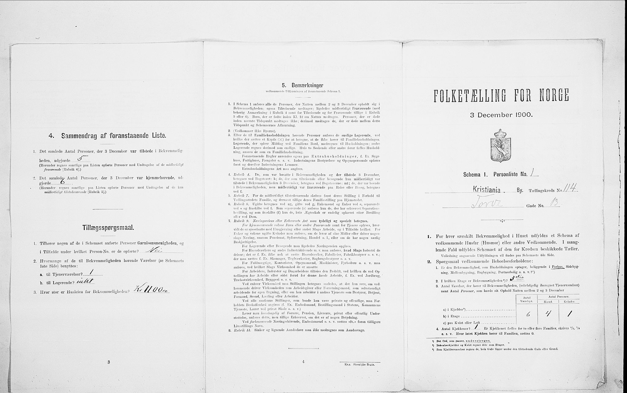 SAO, Folketelling 1900 for 0301 Kristiania kjøpstad, 1900, s. 102998