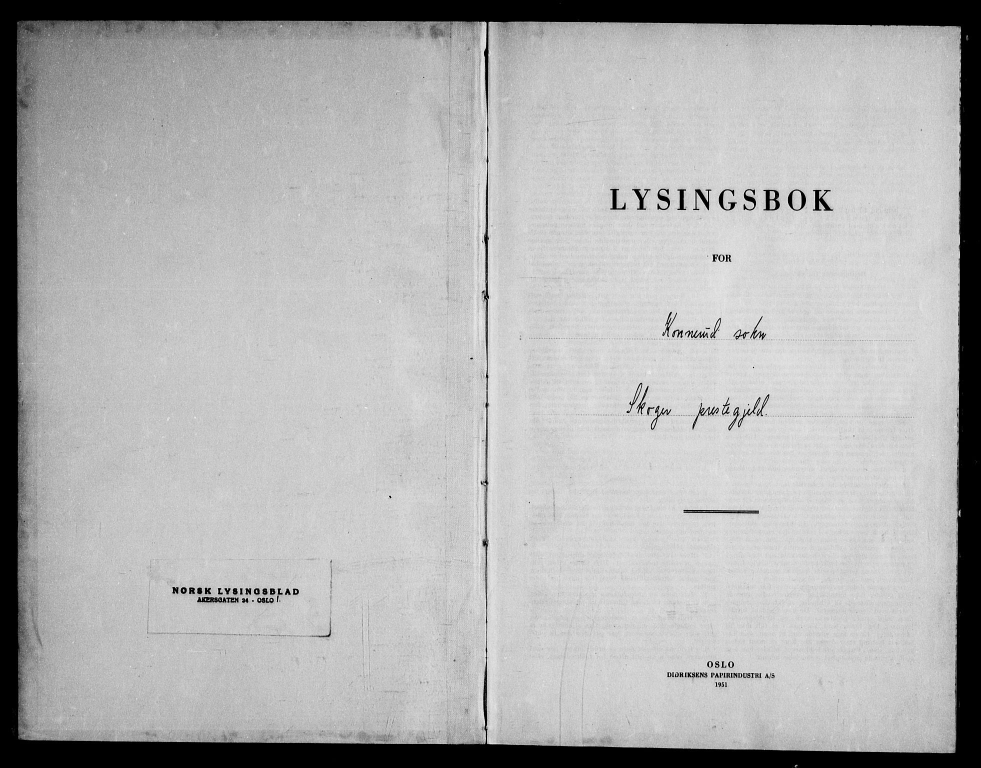 Skoger kirkebøker, AV/SAKO-A-59/H/Hb/L0001: Lysningsprotokoll nr. II 1, 1956-1969