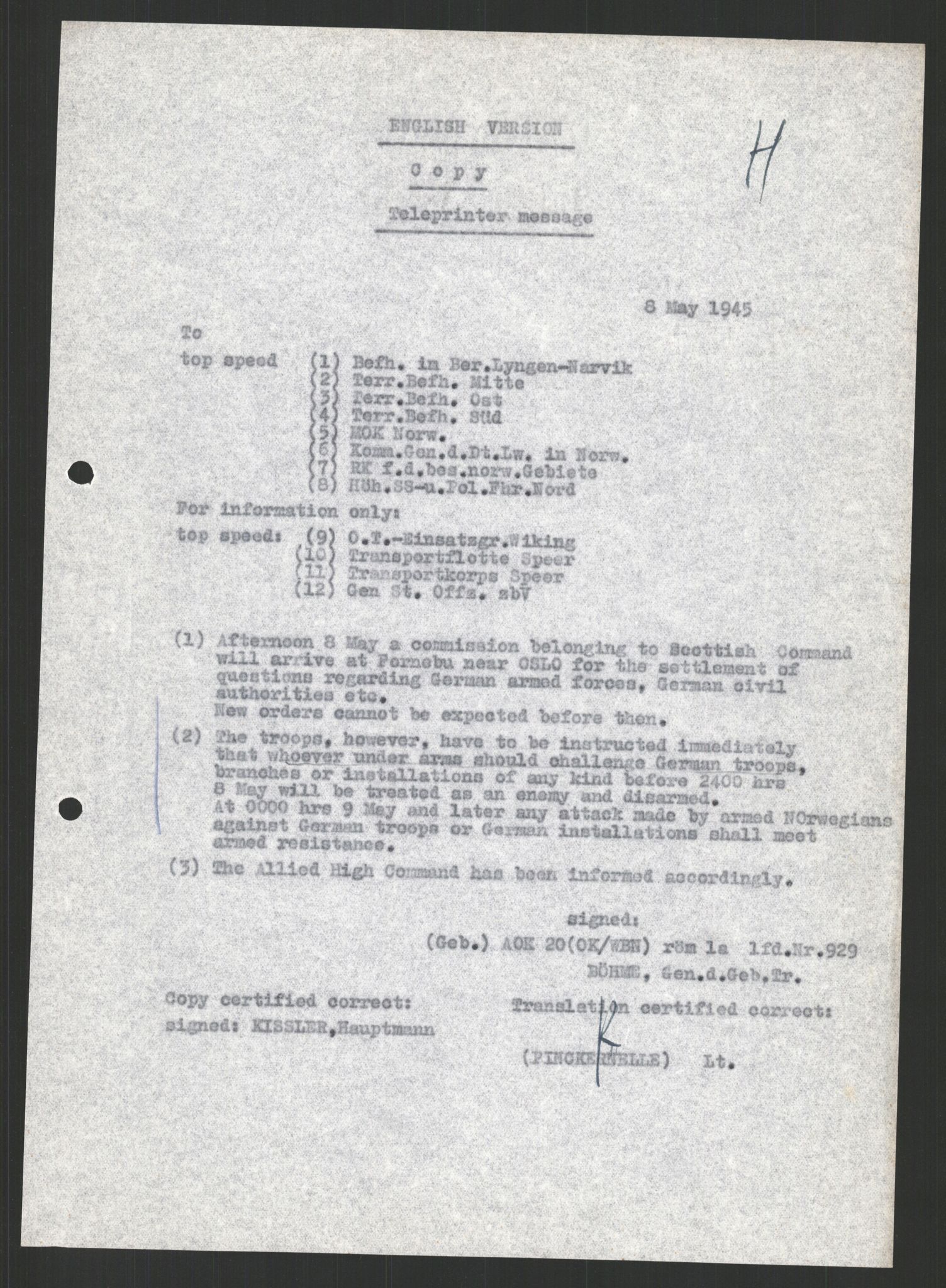 Forsvarets Overkommando. 2 kontor. Arkiv 11.4. Spredte tyske arkivsaker, AV/RA-RAFA-7031/D/Dar/Dara/L0012: AOK Diverse, 1945, s. 10