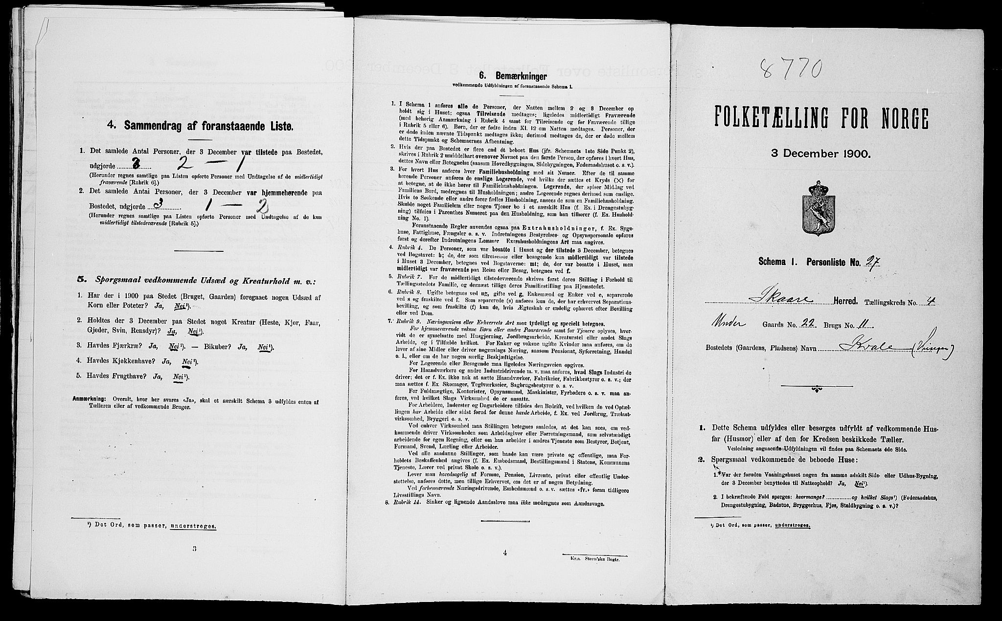 SAST, Folketelling 1900 for 1153 Skåre herred, 1900, s. 446