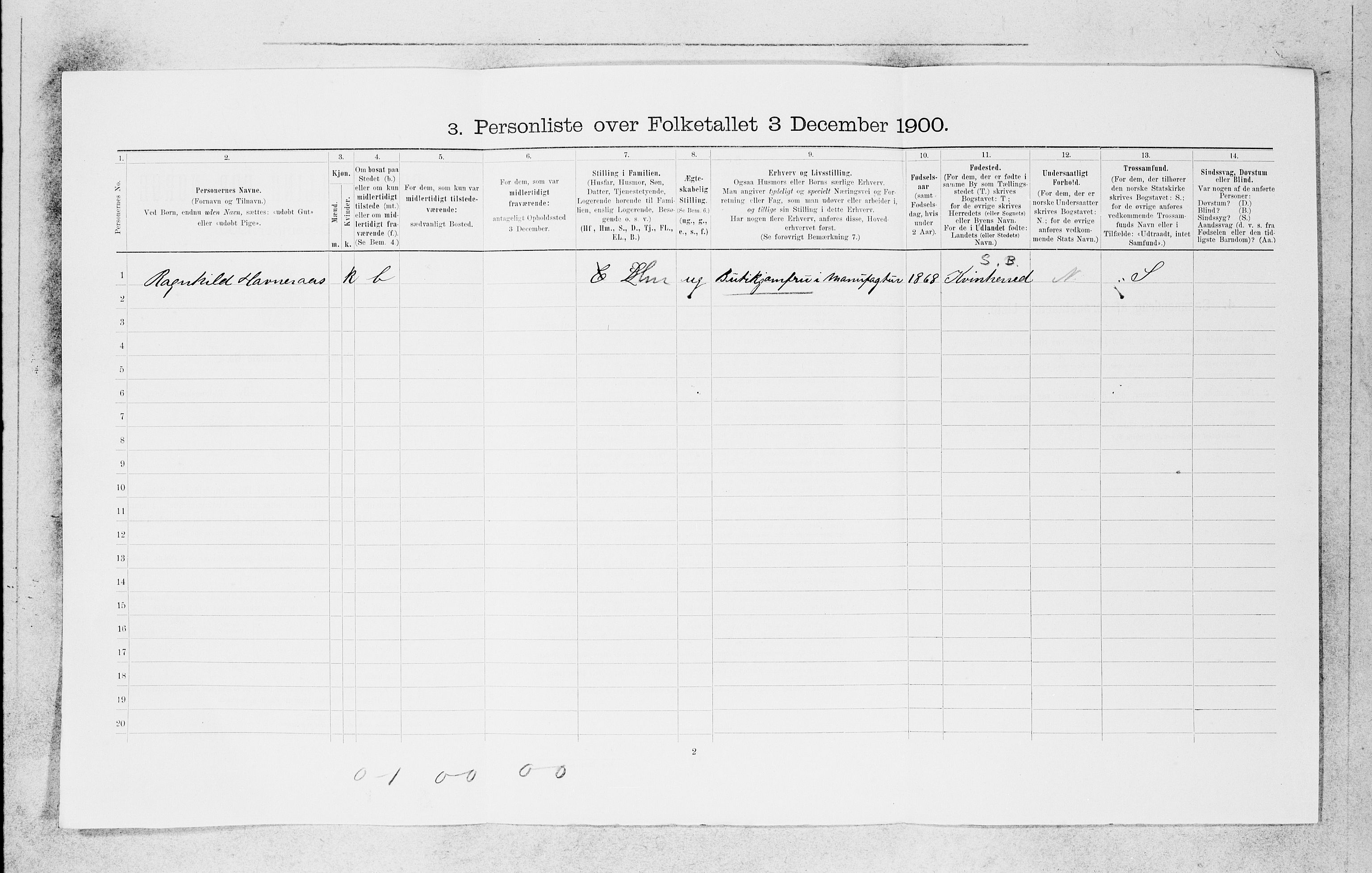 SAB, Folketelling 1900 for 1301 Bergen kjøpstad, 1900, s. 23155