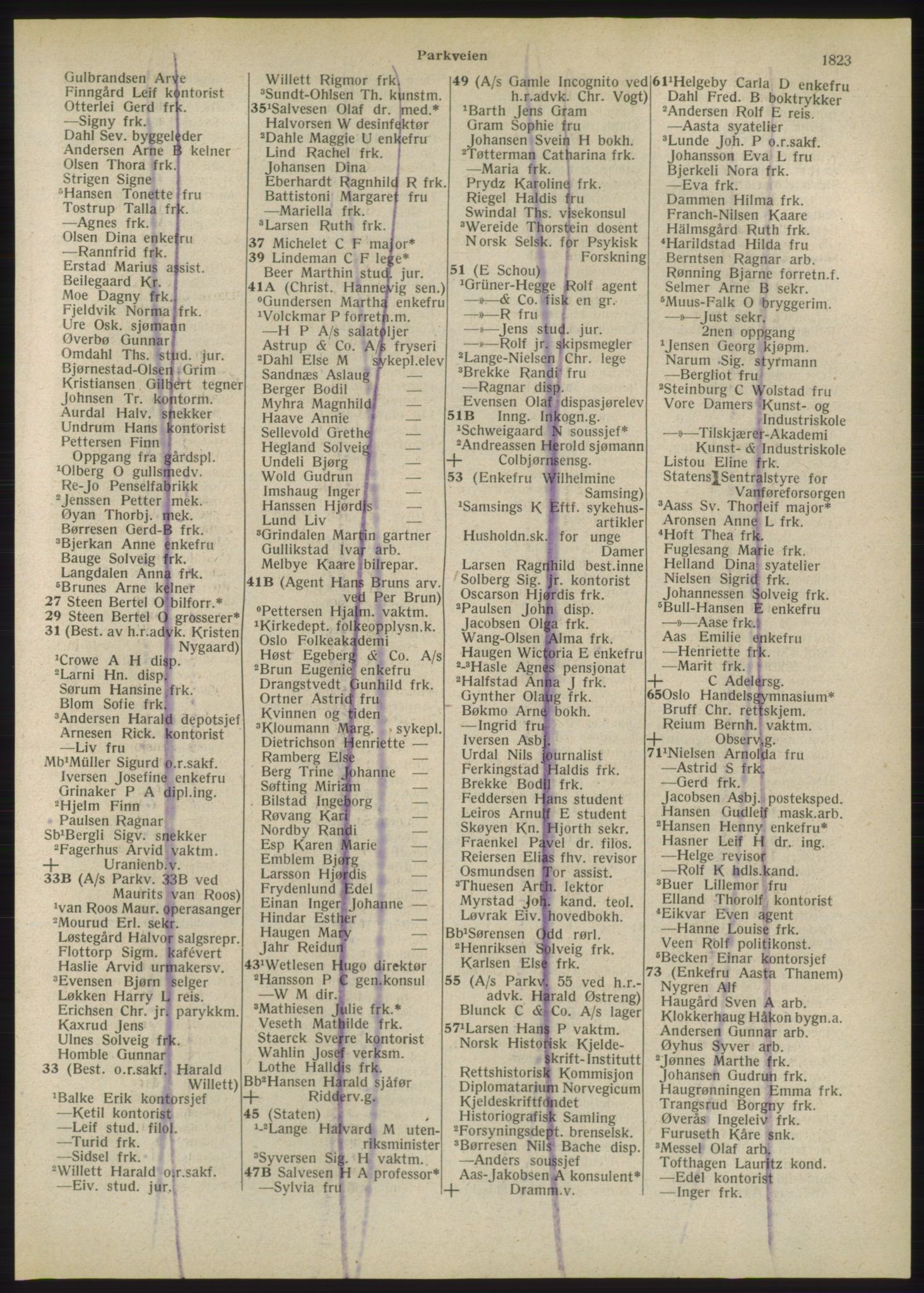 Kristiania/Oslo adressebok, PUBL/-, 1947, s. 1823