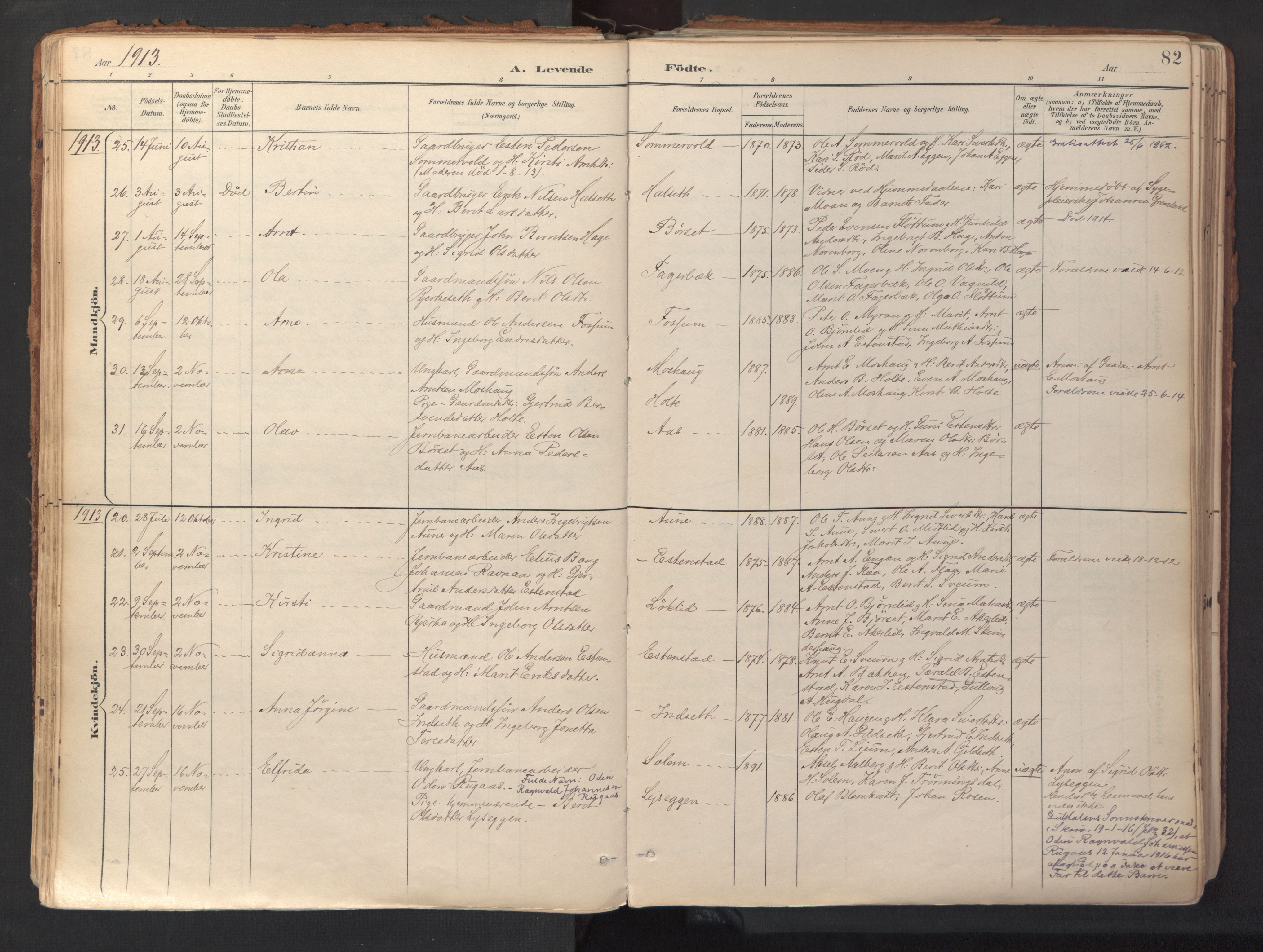 Ministerialprotokoller, klokkerbøker og fødselsregistre - Sør-Trøndelag, SAT/A-1456/689/L1041: Ministerialbok nr. 689A06, 1891-1923, s. 82