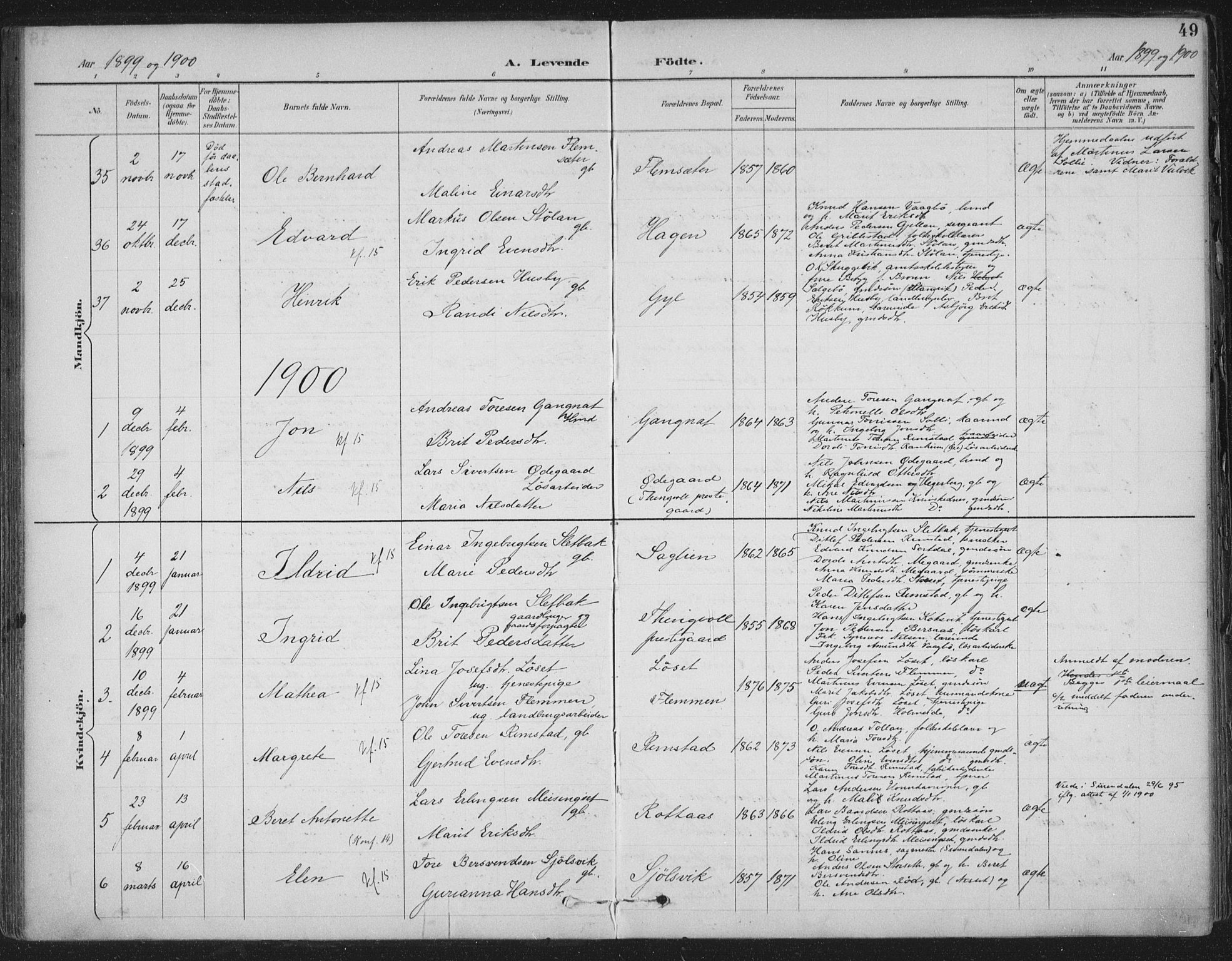 Ministerialprotokoller, klokkerbøker og fødselsregistre - Møre og Romsdal, SAT/A-1454/586/L0988: Ministerialbok nr. 586A14, 1893-1905, s. 49