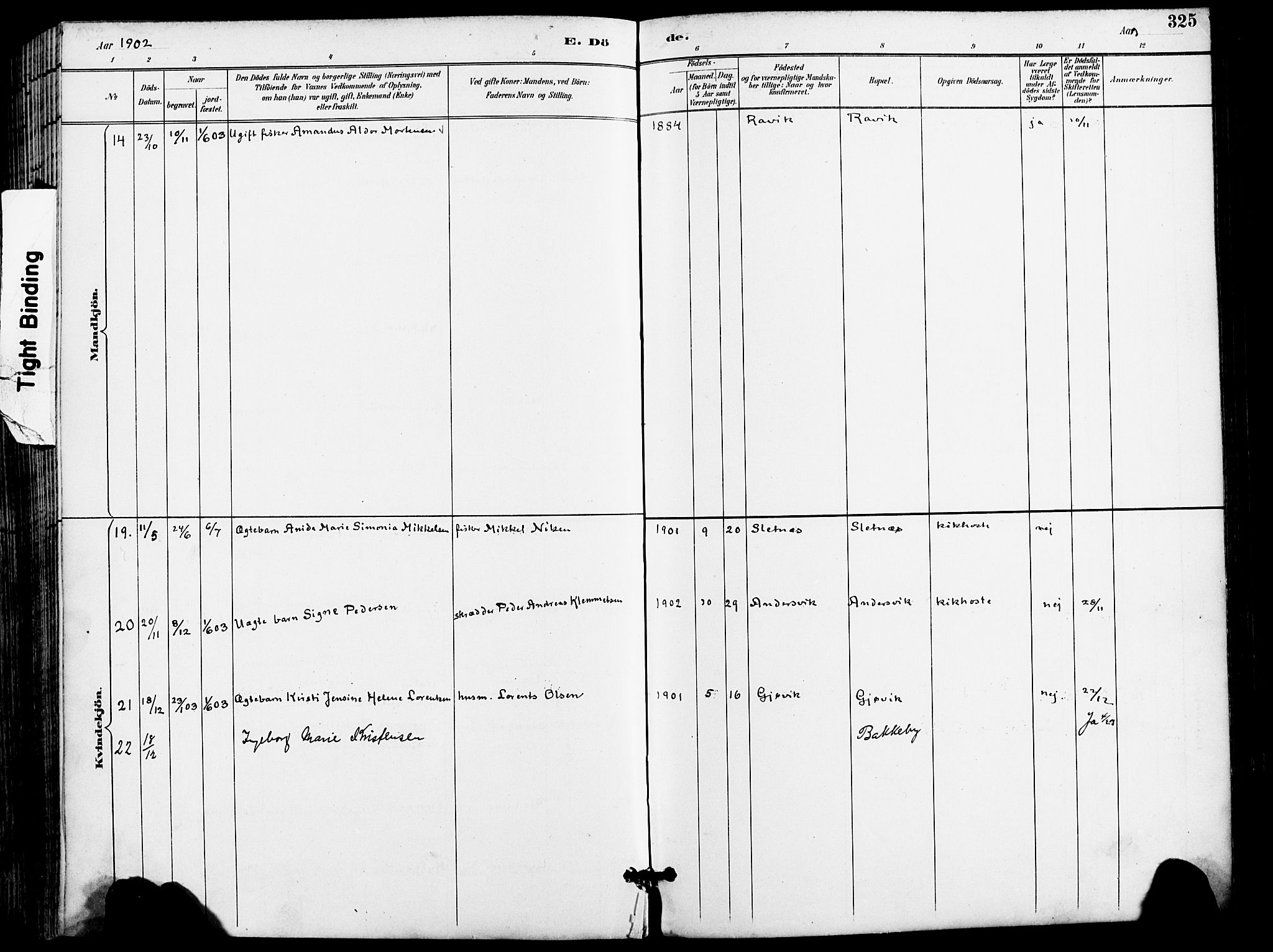 Karlsøy sokneprestembete, AV/SATØ-S-1299/H/Ha/Haa/L0007kirke: Ministerialbok nr. 7, 1891-1902, s. 325