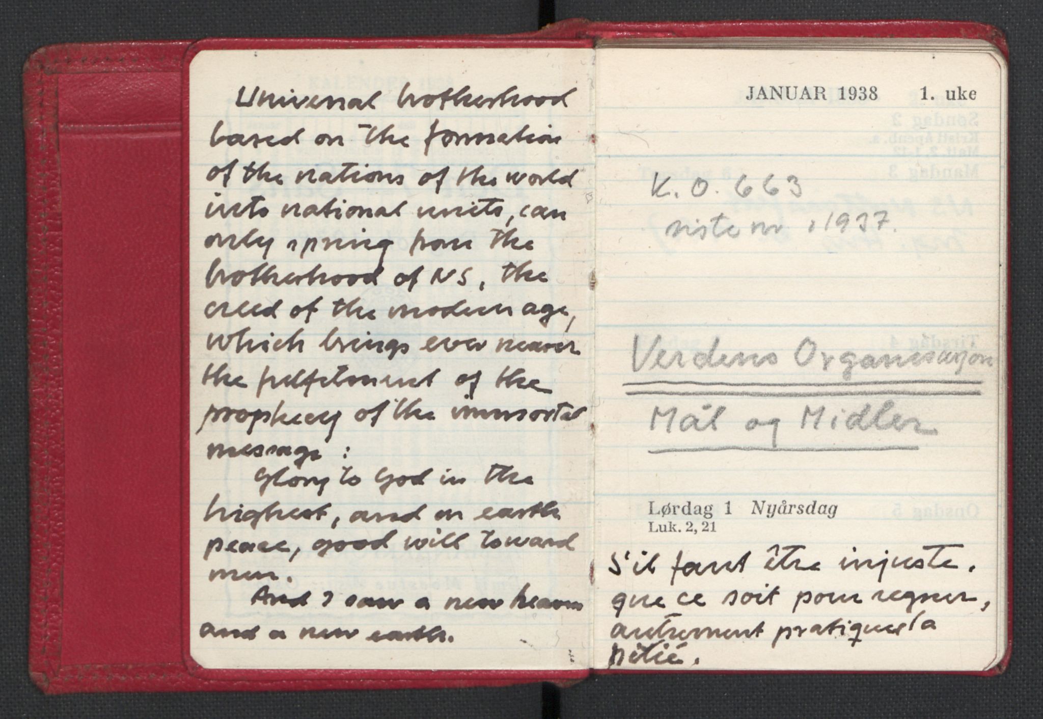 Quisling, Vidkun, AV/RA-PA-0750/H/L0001: 7. sanser (lommealmanakker) med Quislings egenhendige innførsler - 22 stk. i skinnmappe, 1922-1944, s. 1199