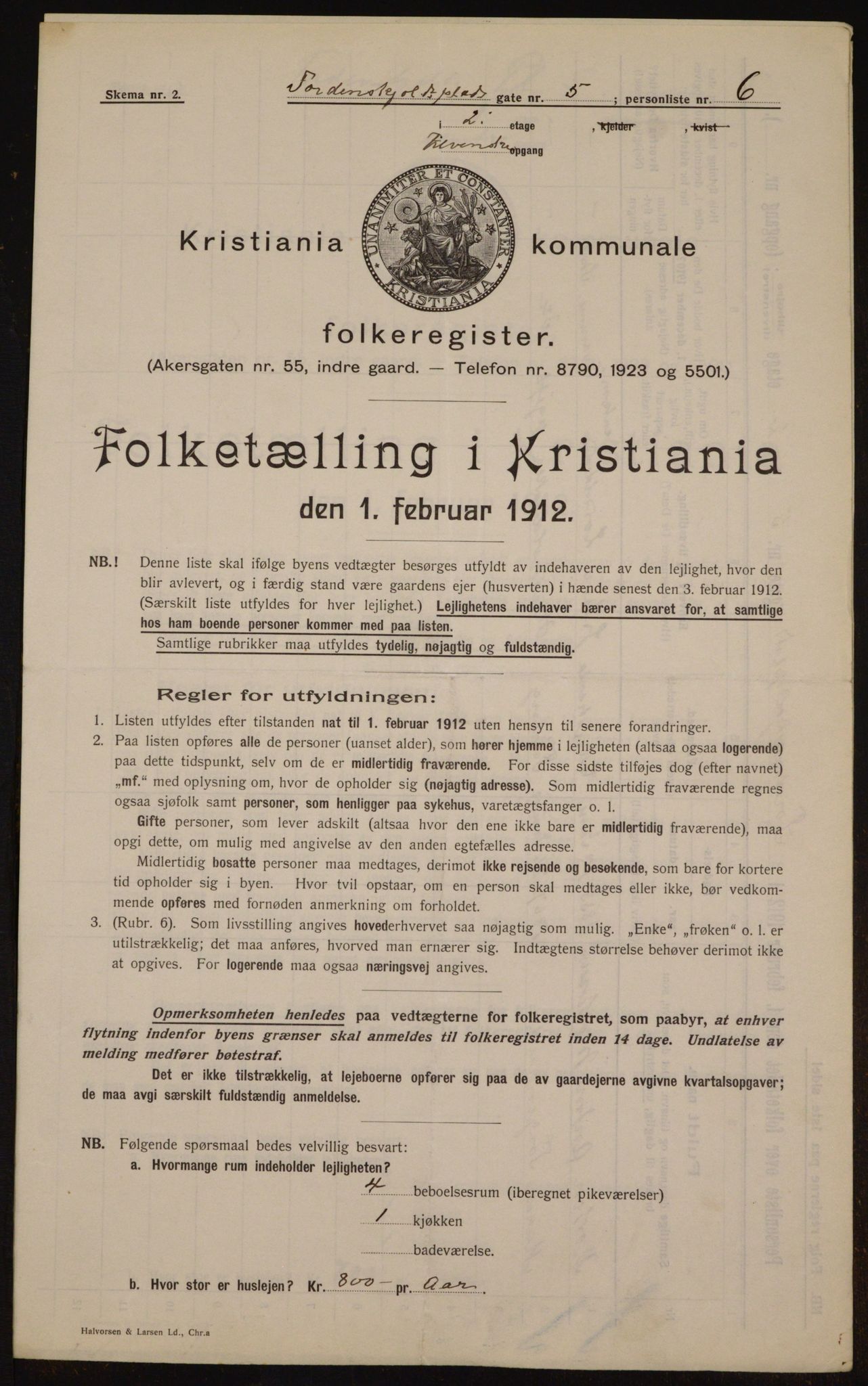 OBA, Kommunal folketelling 1.2.1912 for Kristiania, 1912, s. 113882