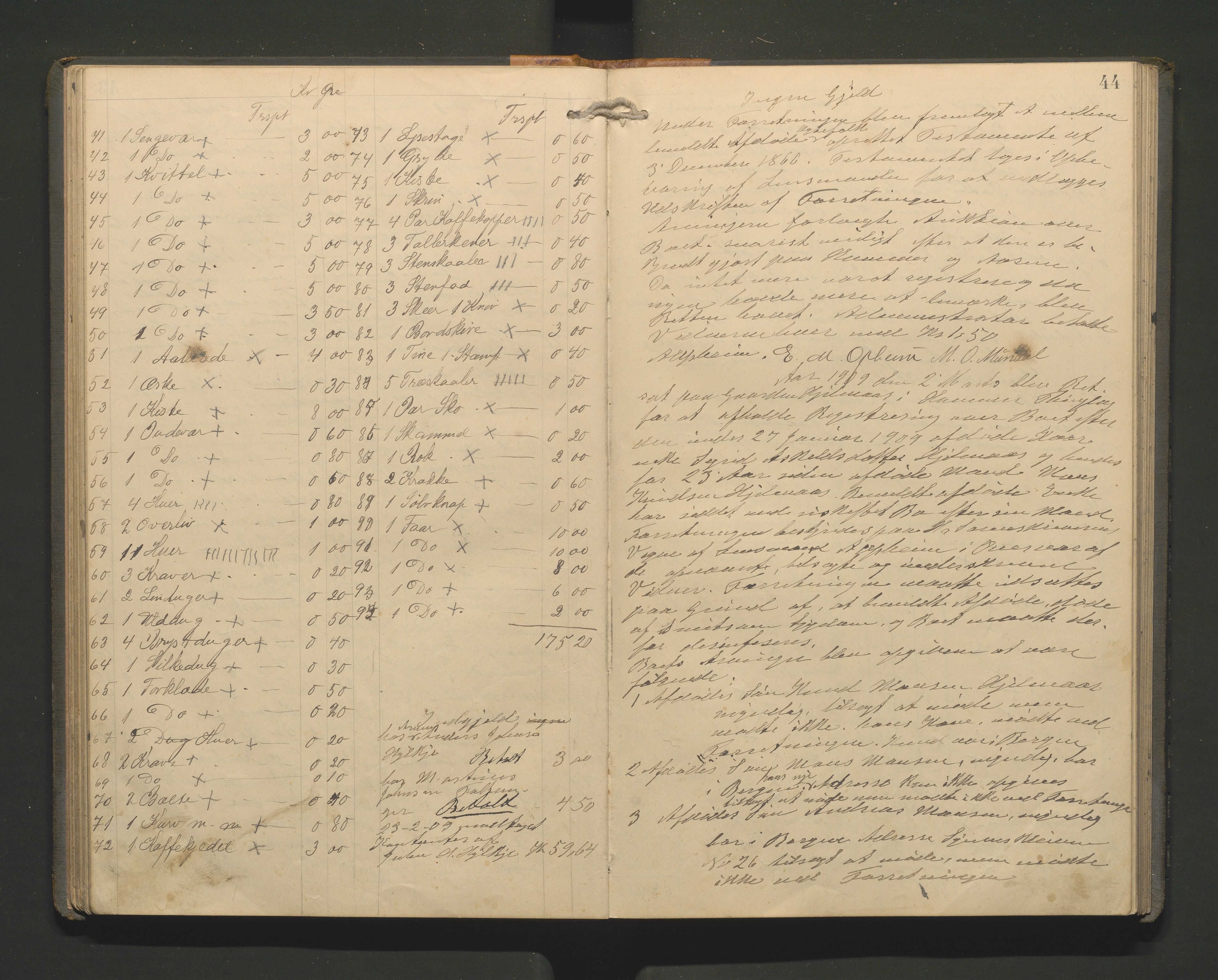 Lensmannen i Hamre, AV/SAB-A-32601/0006/L0003: Registreringsprotokoll, 1904-1917, s. 43b-44a