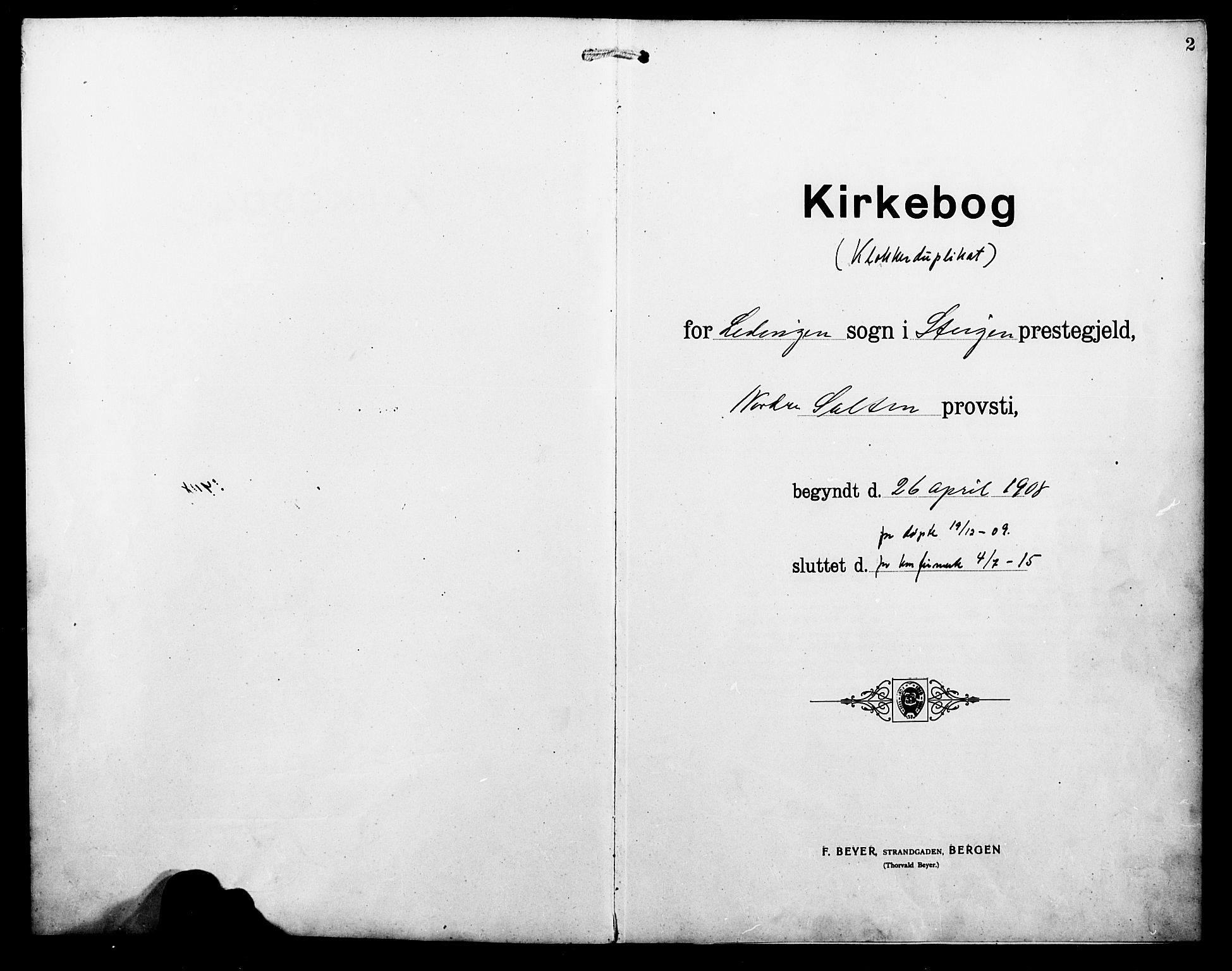 Ministerialprotokoller, klokkerbøker og fødselsregistre - Nordland, SAT/A-1459/857/L0829: Klokkerbok nr. 857C04, 1906-1916, s. 2