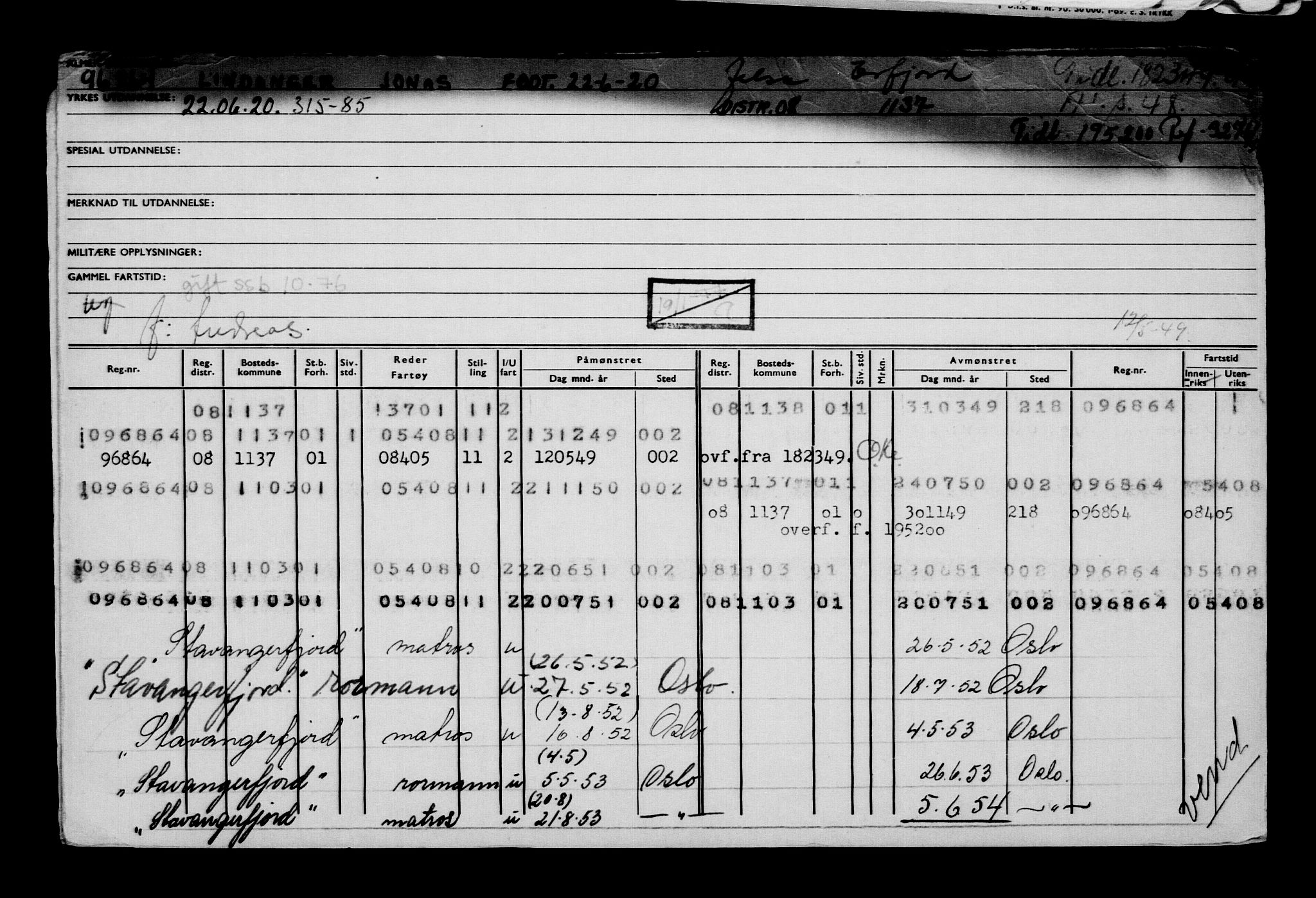 Direktoratet for sjømenn, AV/RA-S-3545/G/Gb/L0182: Hovedkort, 1920, s. 386