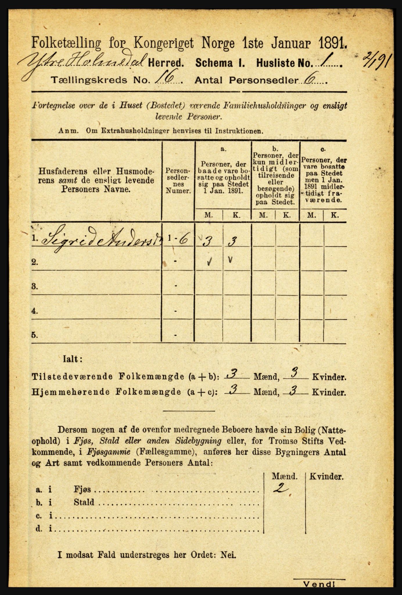 RA, Folketelling 1891 for 1429 Ytre Holmedal herred, 1891, s. 4196