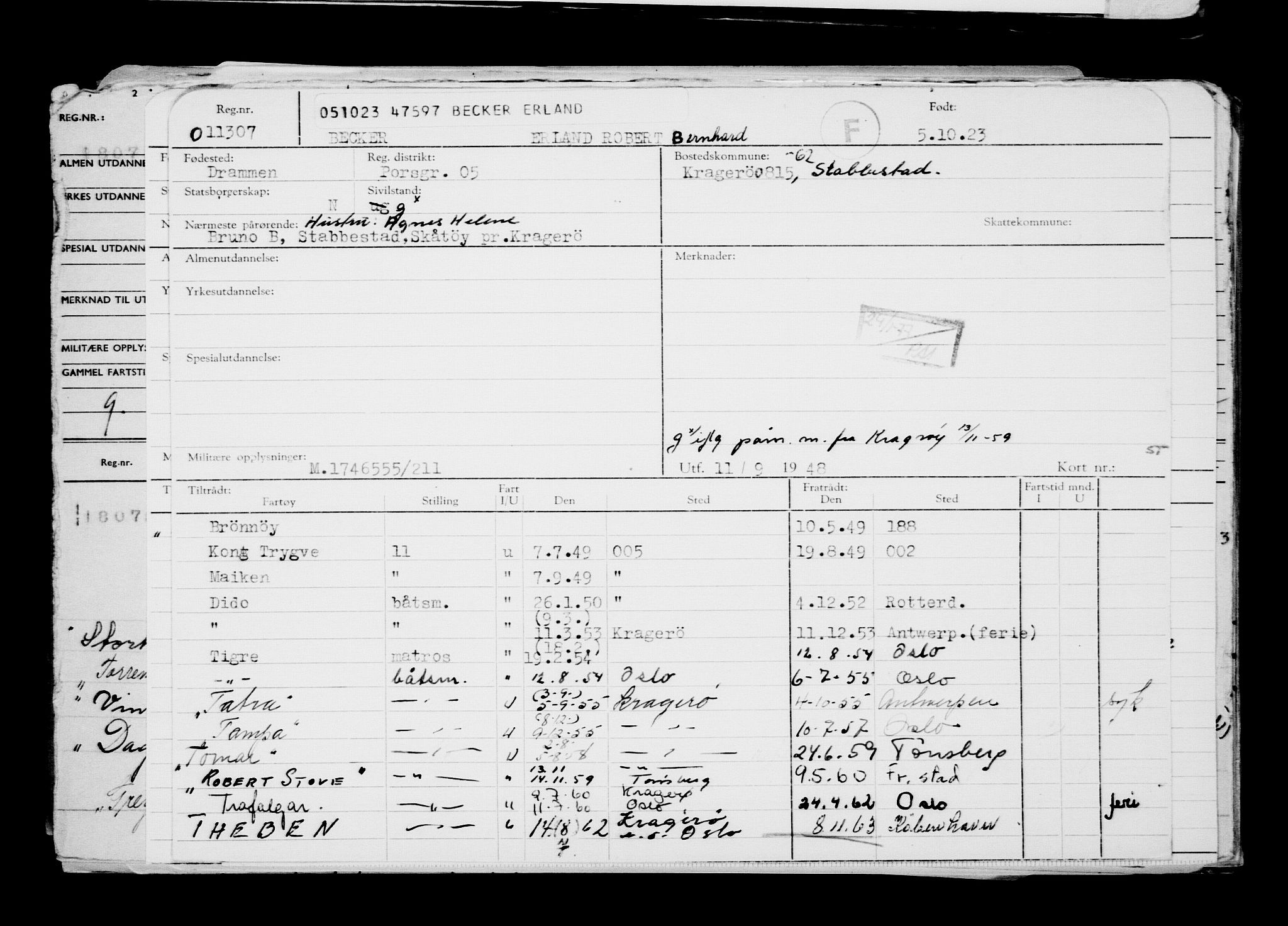 Direktoratet for sjømenn, AV/RA-S-3545/G/Gb/L0223: Hovedkort, 1923, s. 616