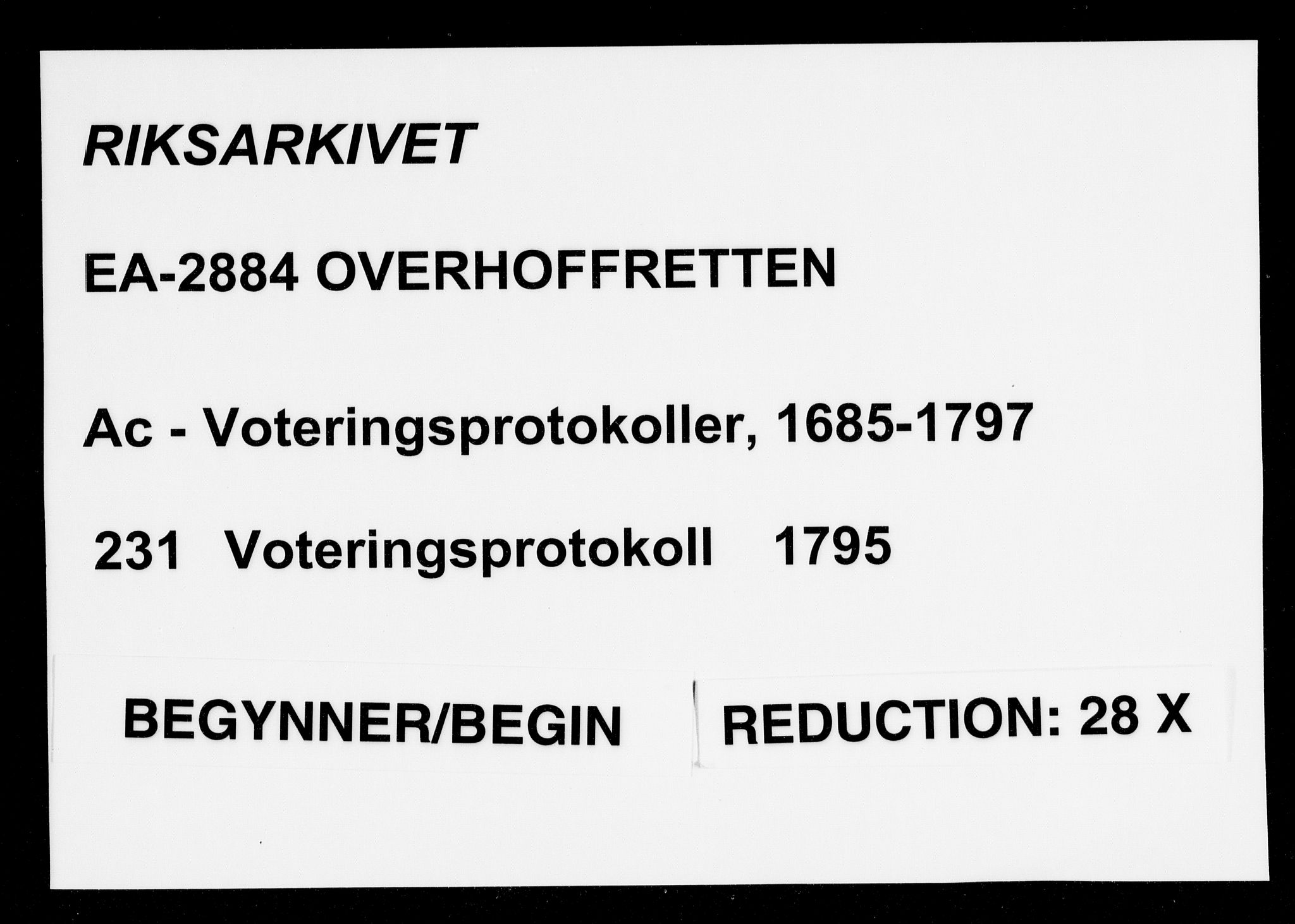 Overhoffretten 1667-1797, RA/EA-2884/Ac/L0231: Voteringsprotokoll, 1795
