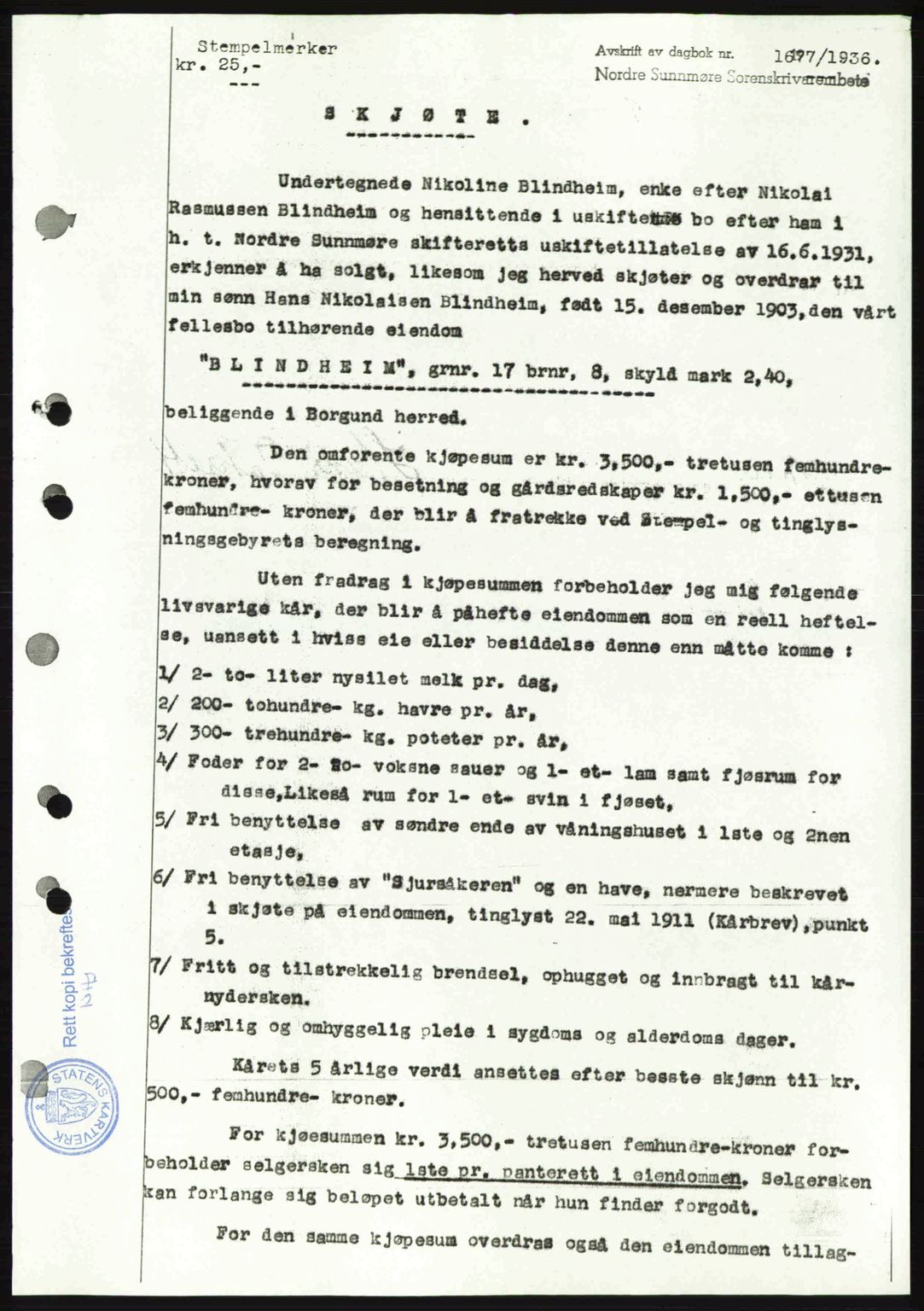 Nordre Sunnmøre sorenskriveri, SAT/A-0006/1/2/2C/2Ca: Pantebok nr. A19, 1944-1945, Dagboknr: 381/1945