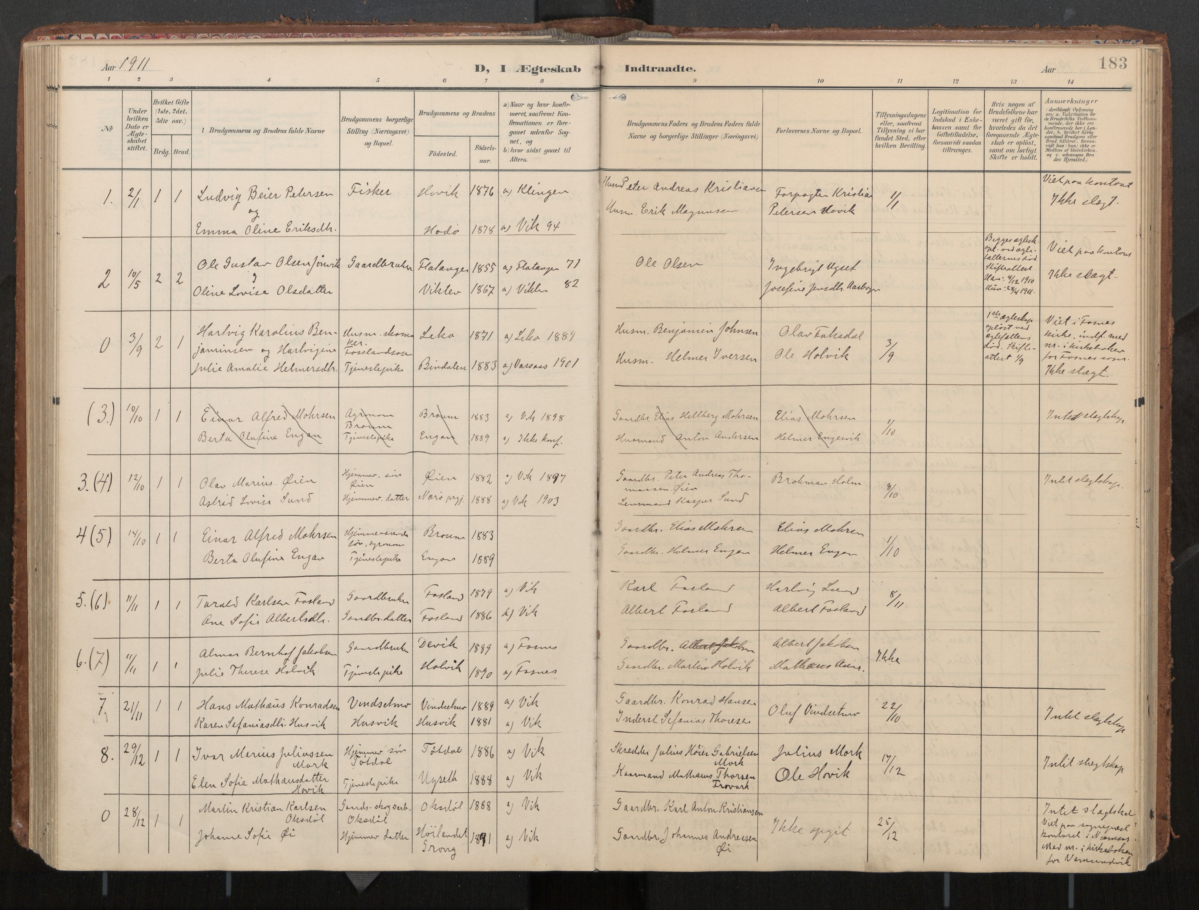 Ministerialprotokoller, klokkerbøker og fødselsregistre - Nord-Trøndelag, SAT/A-1458/774/L0629: Ministerialbok, 1904-1926, s. 183