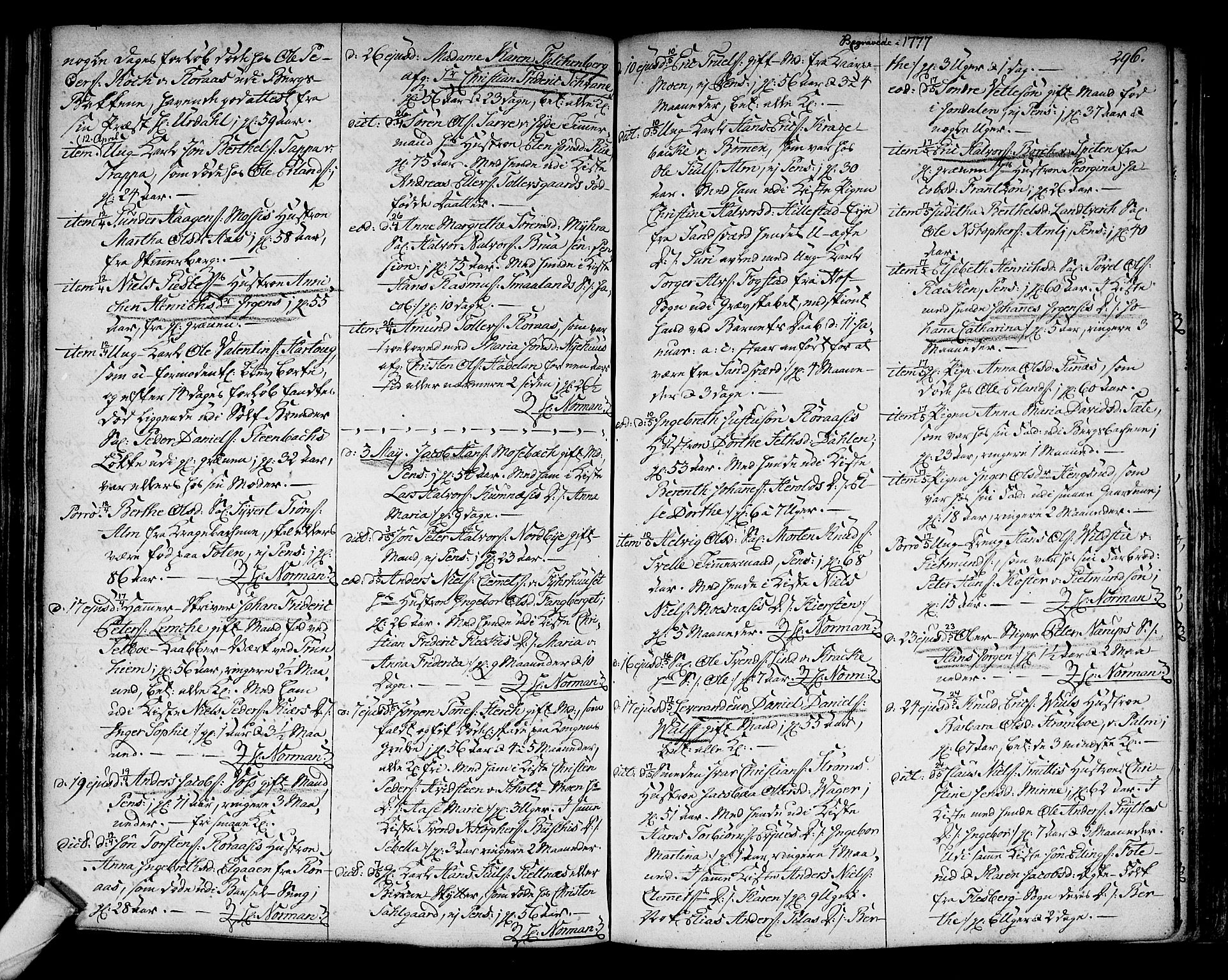 Kongsberg kirkebøker, SAKO/A-22/F/Fa/L0005: Ministerialbok nr. I 5, 1769-1782, s. 296