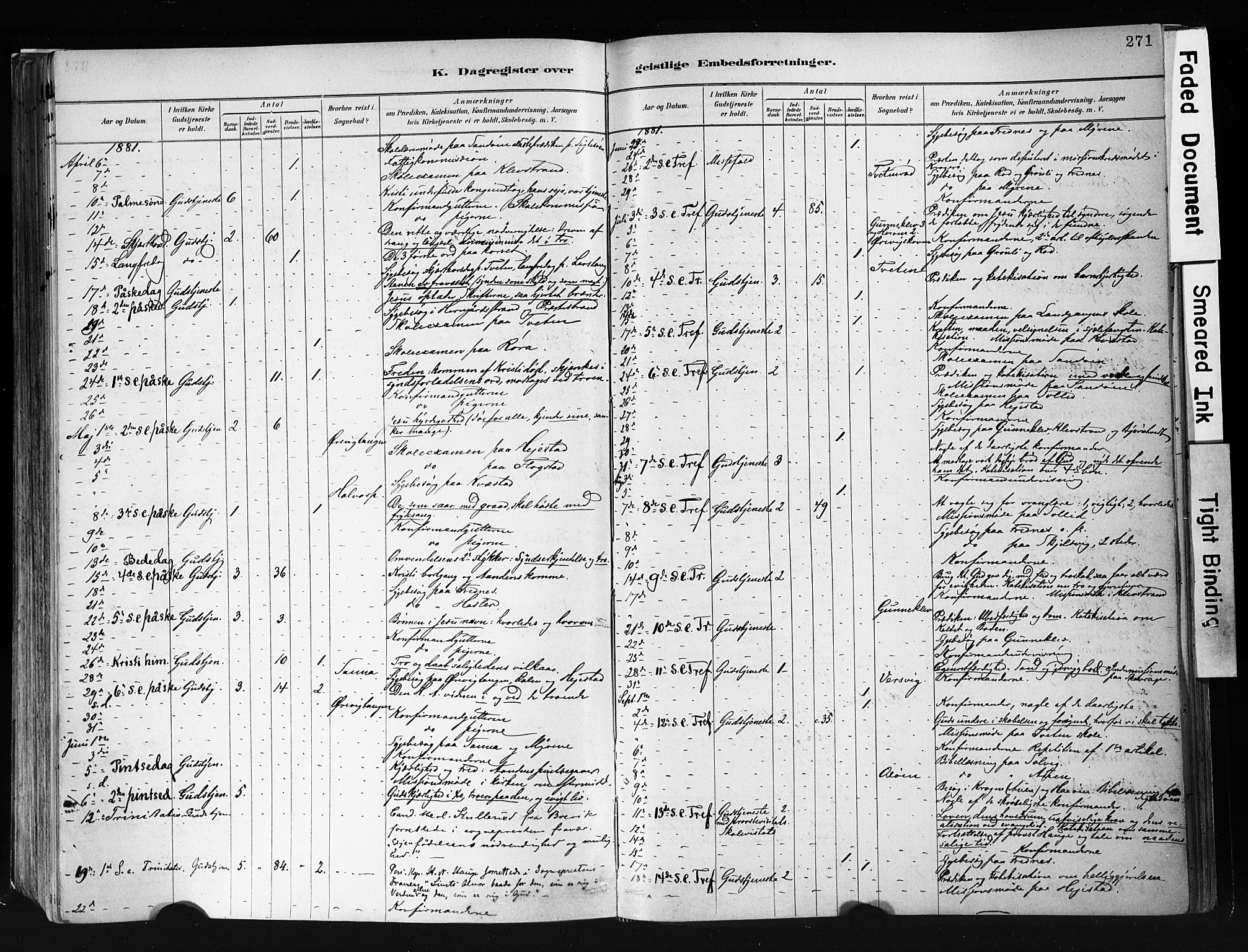 Eidanger kirkebøker, AV/SAKO-A-261/F/Fa/L0012: Ministerialbok nr. 12, 1879-1900, s. 271