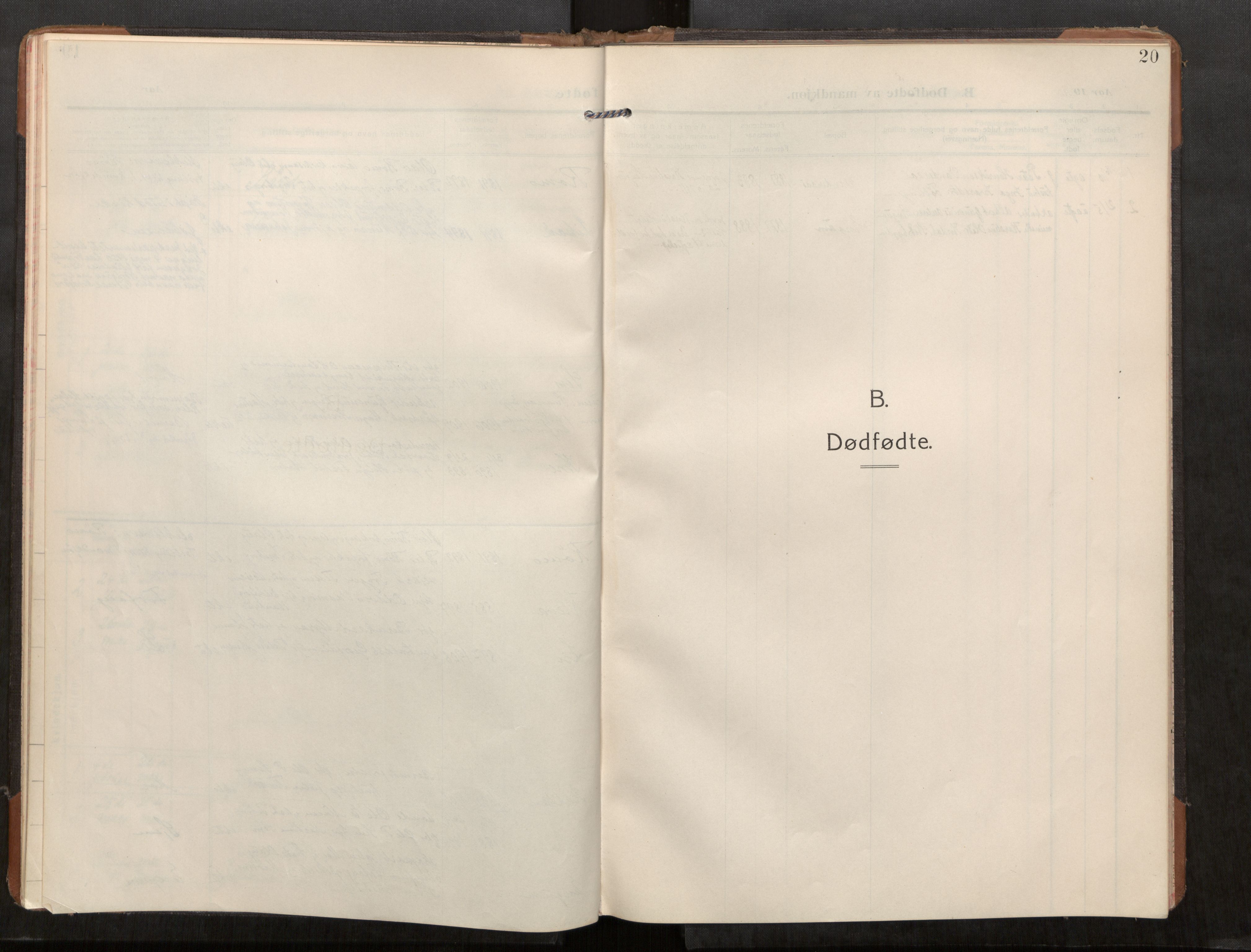 Stod sokneprestkontor, AV/SAT-A-1164/1/I/I1/I1a/L0003: Ministerialbok nr. 3, 1909-1934, s. 20