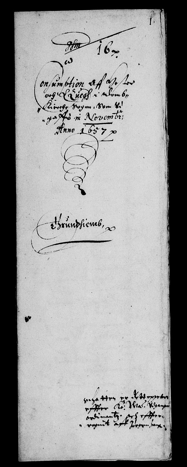 Rentekammeret inntil 1814, Reviderte regnskaper, Lensregnskaper, AV/RA-EA-5023/R/Rb/Rbw/L0131: Trondheim len, 1657-1658