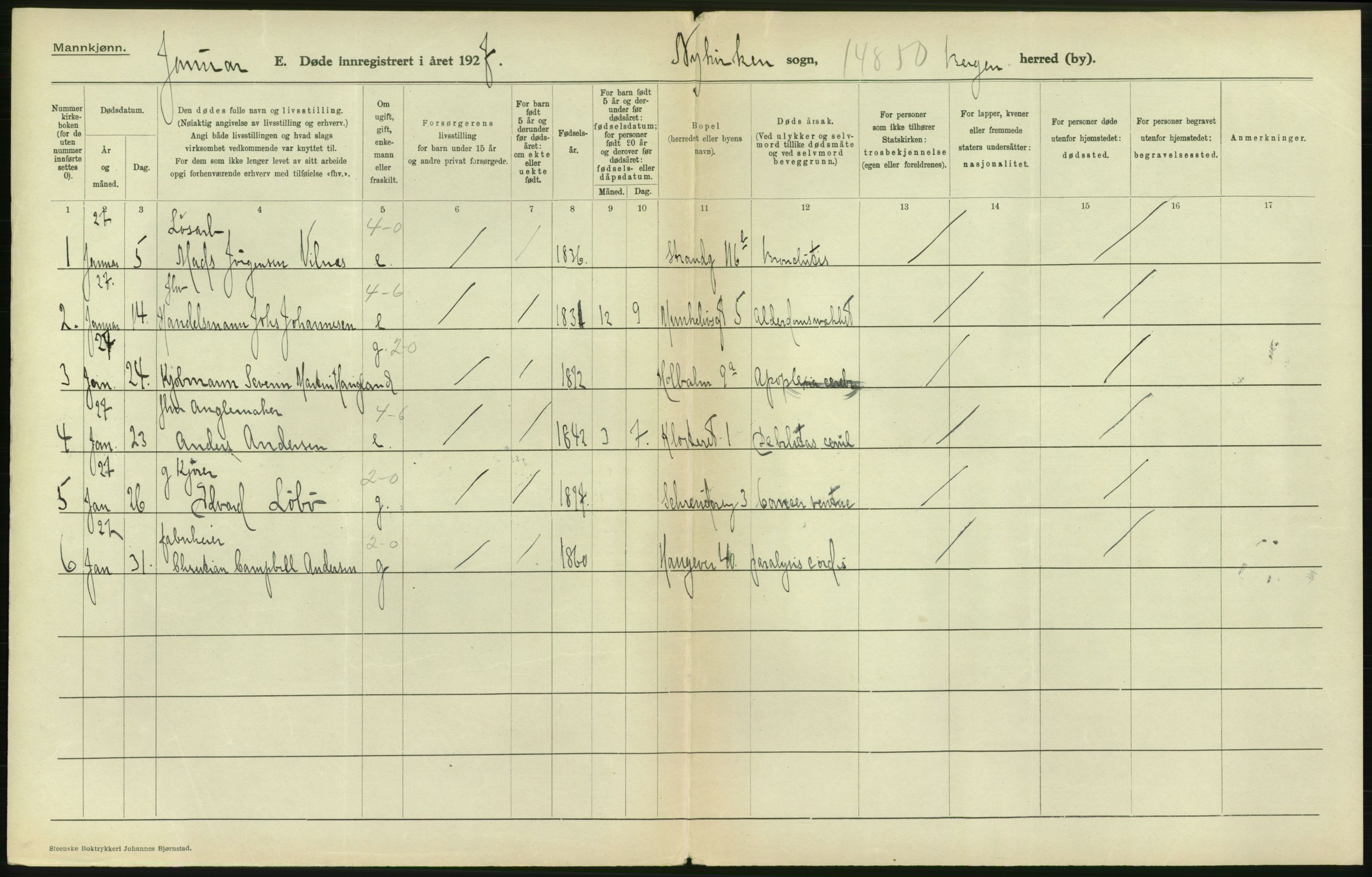 Statistisk sentralbyrå, Sosiodemografiske emner, Befolkning, RA/S-2228/D/Df/Dfc/Dfcg/L0028: Bergen: Gifte, døde., 1927, s. 762