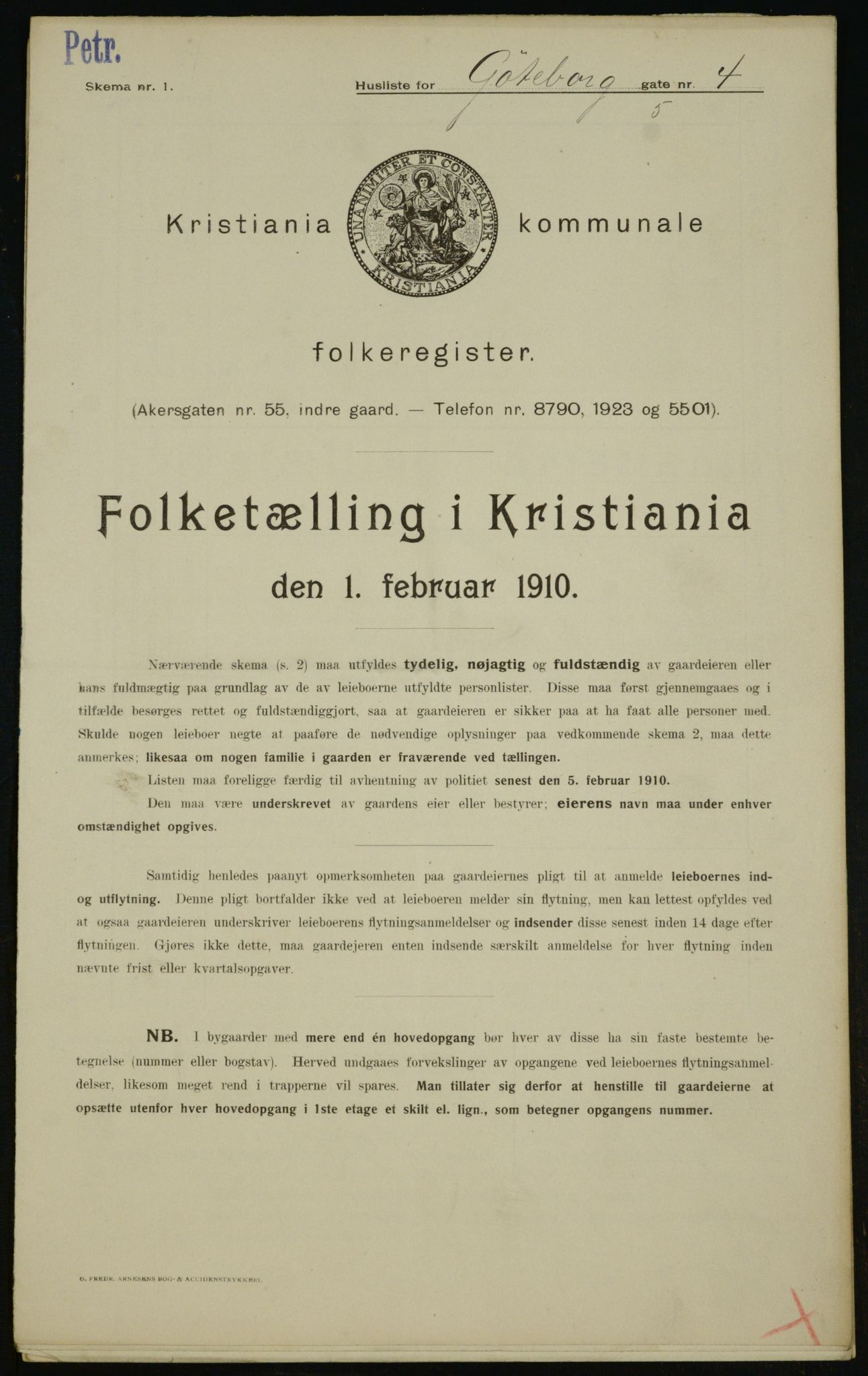 OBA, Kommunal folketelling 1.2.1910 for Kristiania, 1910, s. 31366