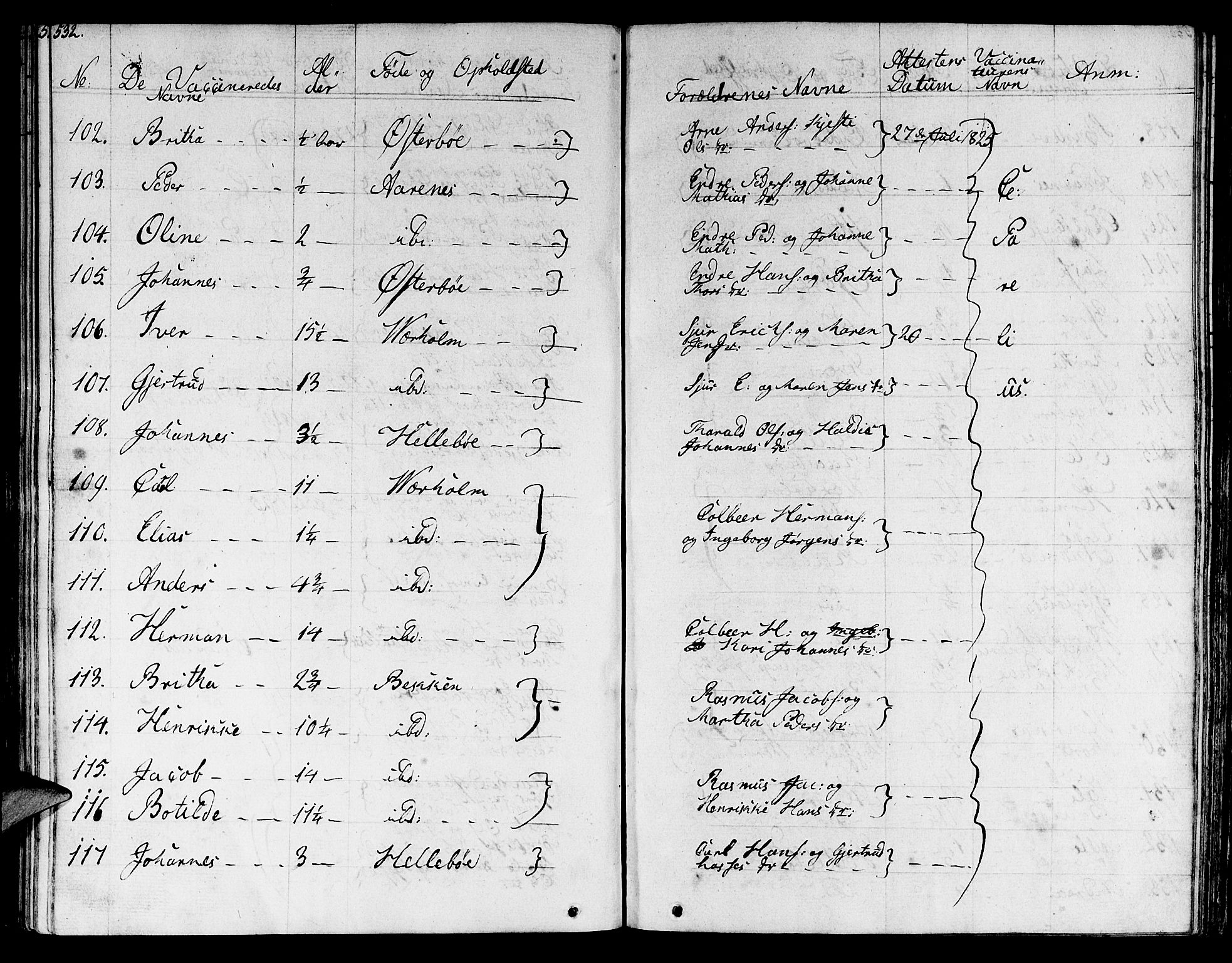 Lavik sokneprestembete, AV/SAB-A-80901: Ministerialbok nr. A 2II, 1821-1842, s. 532