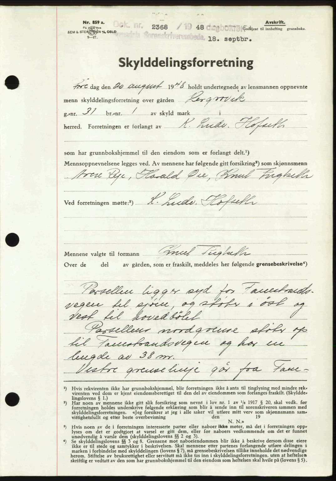 Romsdal sorenskriveri, AV/SAT-A-4149/1/2/2C: Pantebok nr. A27, 1948-1948, Dagboknr: 2368/1948