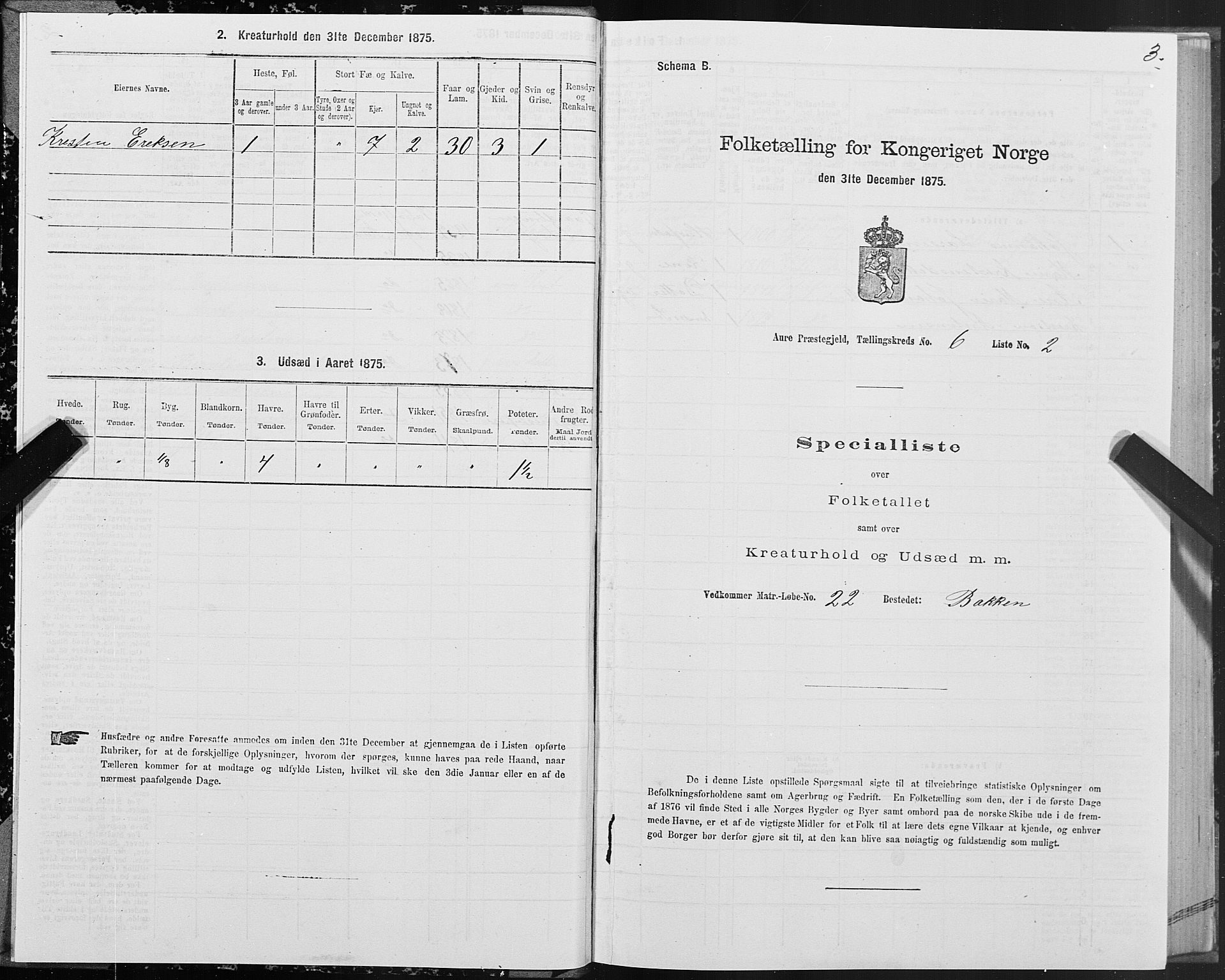 SAT, Folketelling 1875 for 1569P Aure prestegjeld, 1875, s. 5003