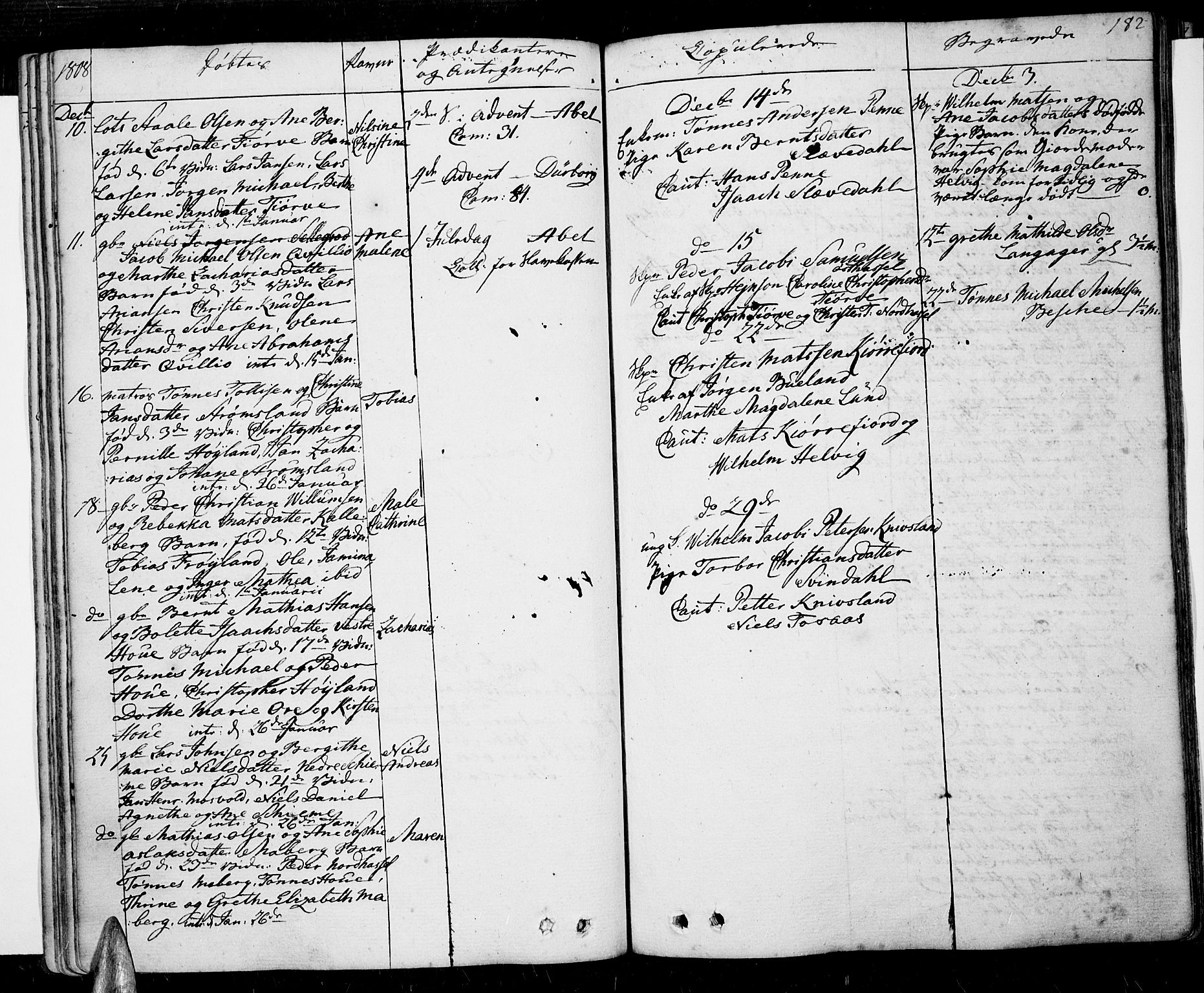 Lista sokneprestkontor, AV/SAK-1111-0027/F/Fa/L0005: Ministerialbok nr. A 5, 1795-1823, s. 182