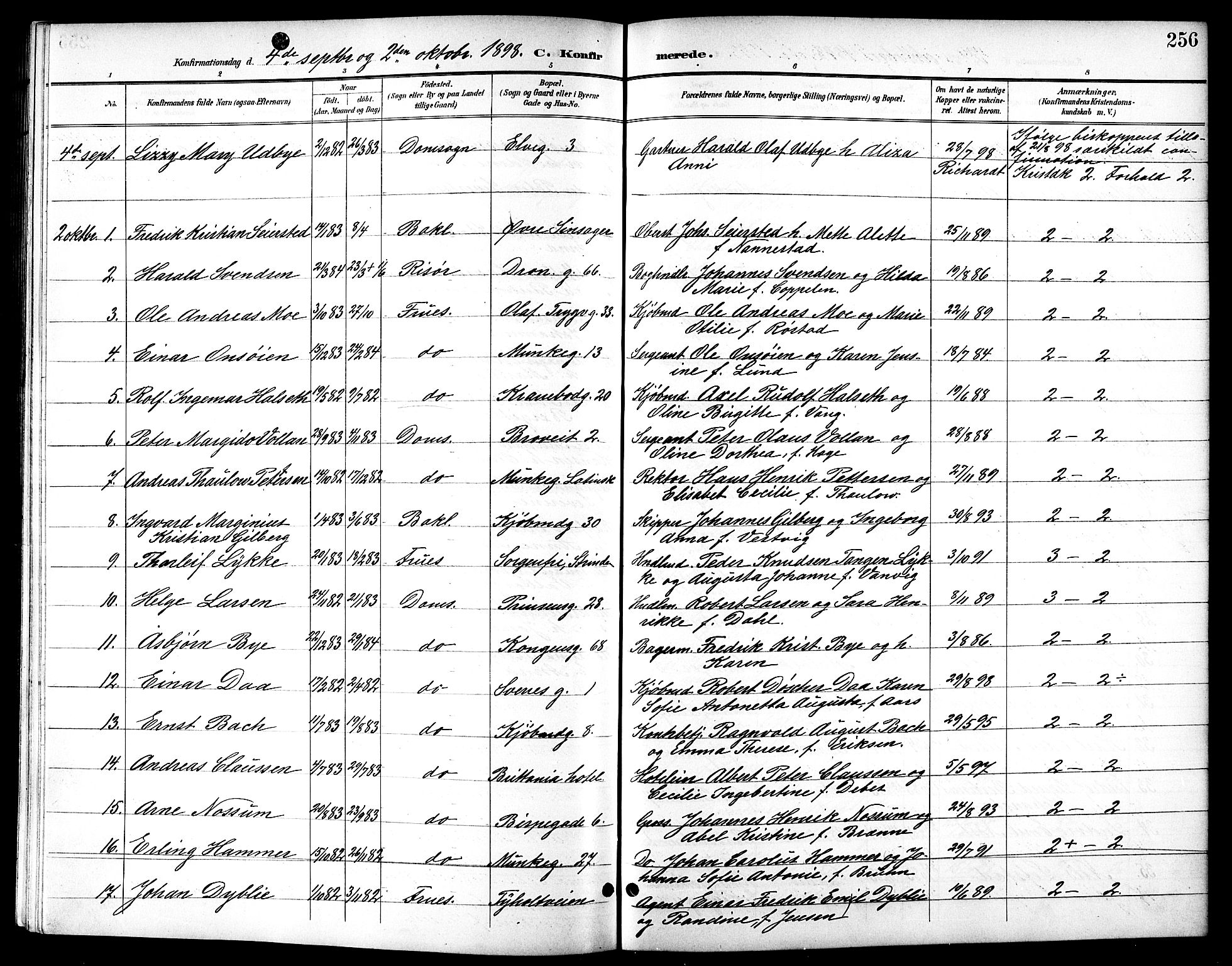 Ministerialprotokoller, klokkerbøker og fødselsregistre - Sør-Trøndelag, AV/SAT-A-1456/601/L0094: Klokkerbok nr. 601C12, 1898-1911, s. 256