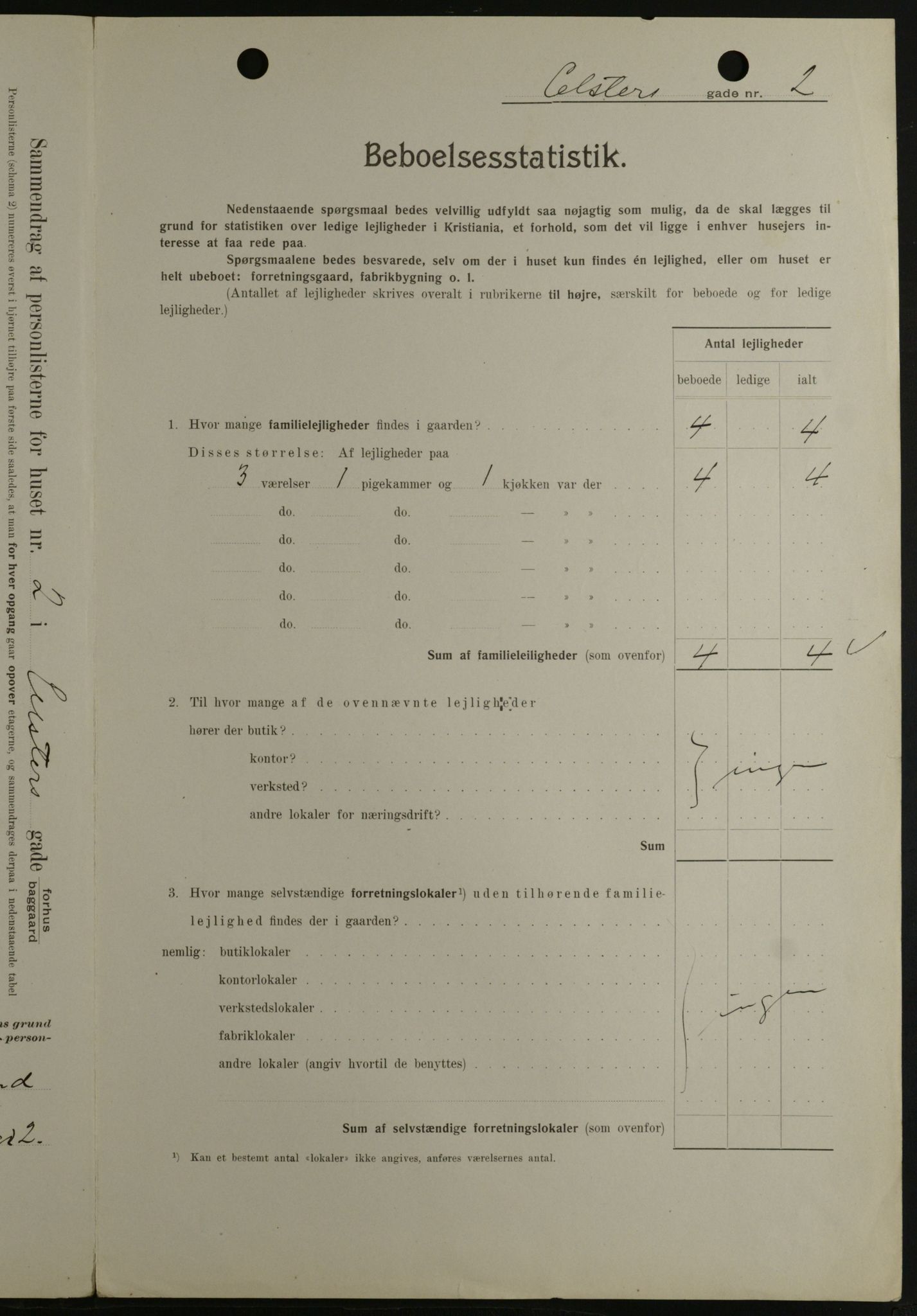 OBA, Kommunal folketelling 1.2.1908 for Kristiania kjøpstad, 1908, s. 19013