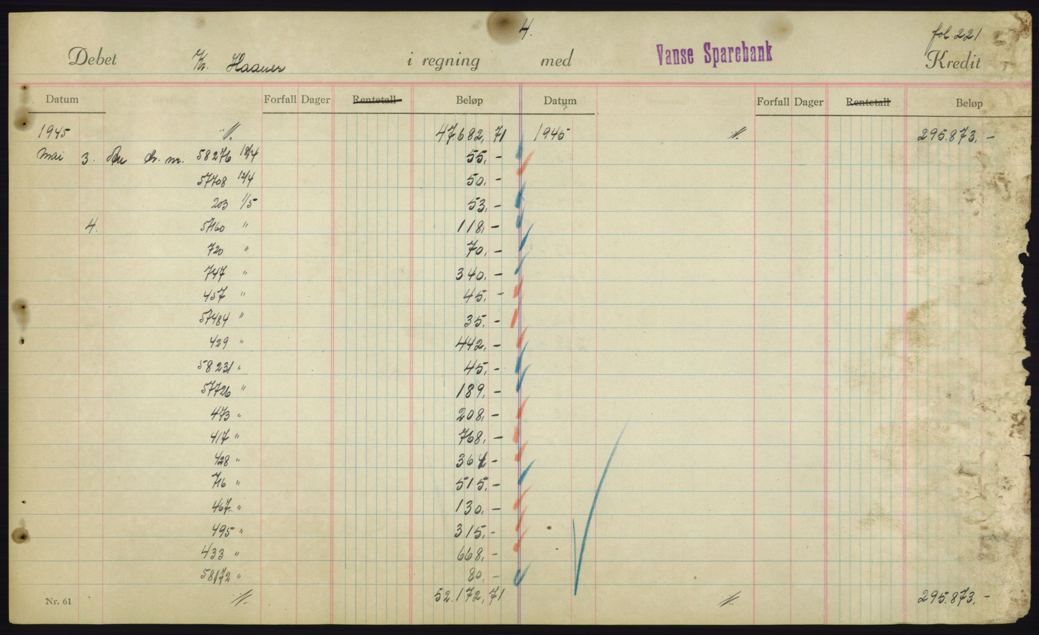 Forsvarsdepartementet, 10. kontor / Oppgjørskontoret, AV/RA-RAFA-1225/D/Db/L0180: Lista oppgjørskontor, 1942-1952, s. 1917