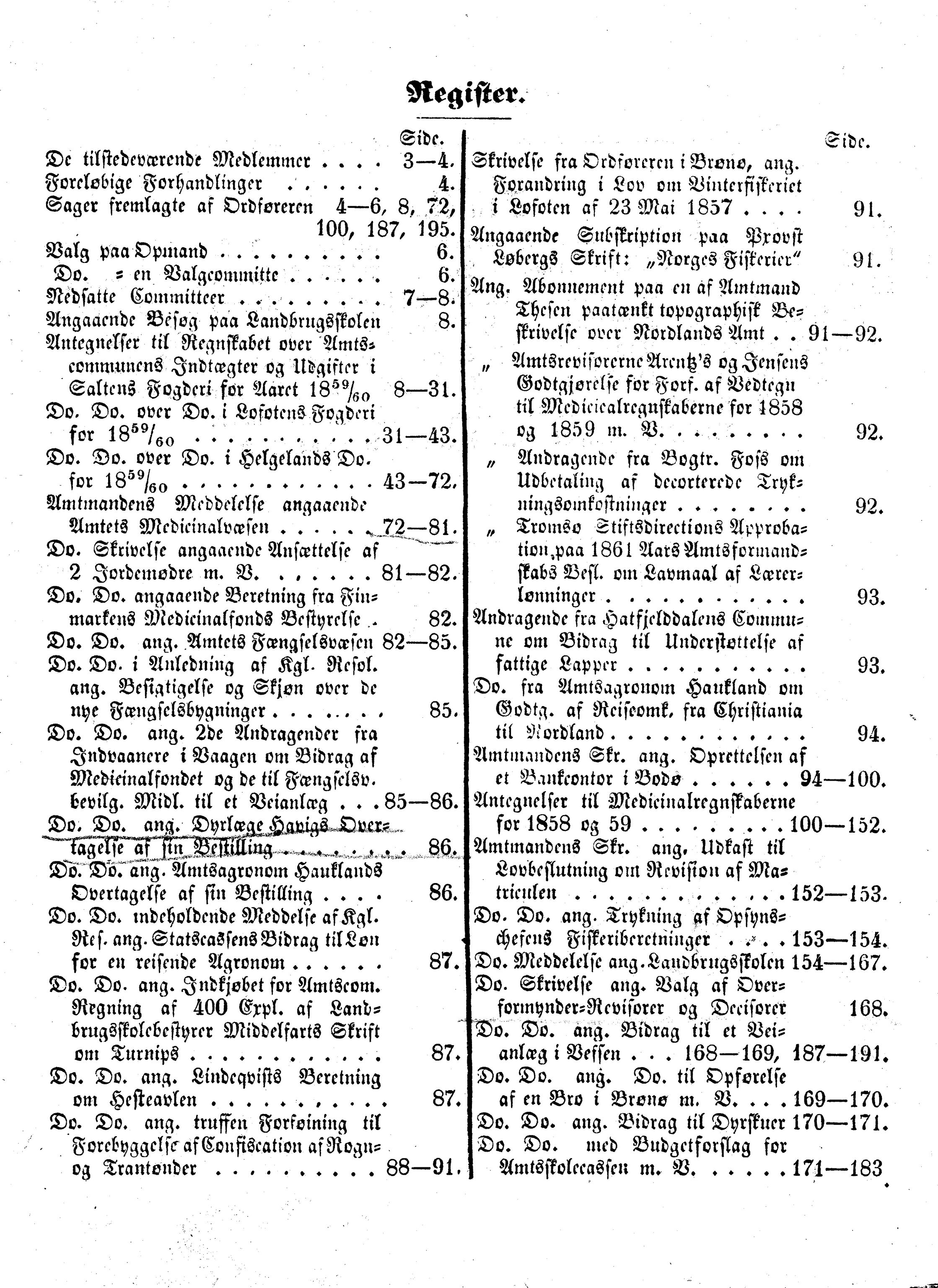 Nordland Fylkeskommune. Fylkestinget, AIN/NFK-17/176/A/Ac/L0004: Fylkestingsforhandlinger 1861-1865, 1861-1865