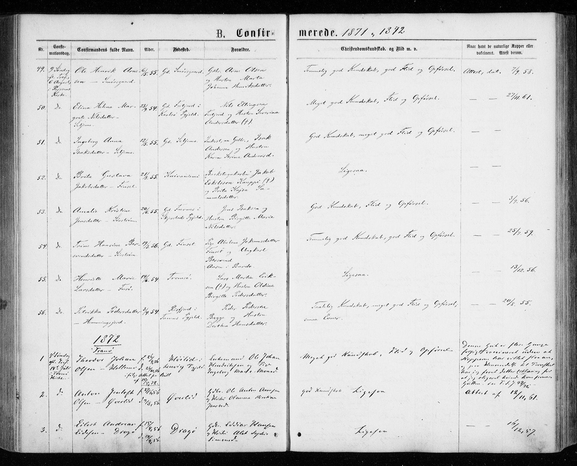Tranøy sokneprestkontor, AV/SATØ-S-1313/I/Ia/Iaa/L0008kirke: Ministerialbok nr. 8, 1867-1877