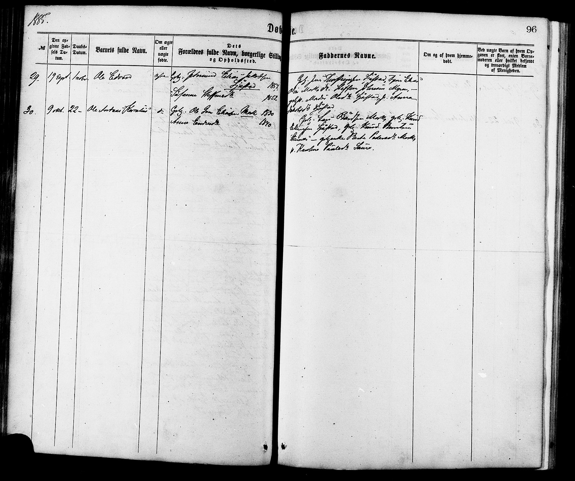 Ministerialprotokoller, klokkerbøker og fødselsregistre - Møre og Romsdal, AV/SAT-A-1454/515/L0210: Ministerialbok nr. 515A06, 1868-1885, s. 96