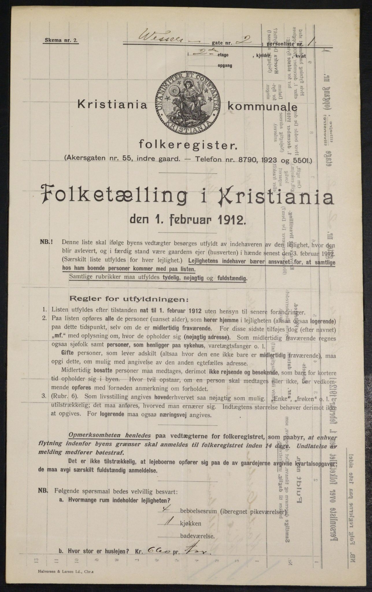 OBA, Kommunal folketelling 1.2.1912 for Kristiania, 1912, s. 127889