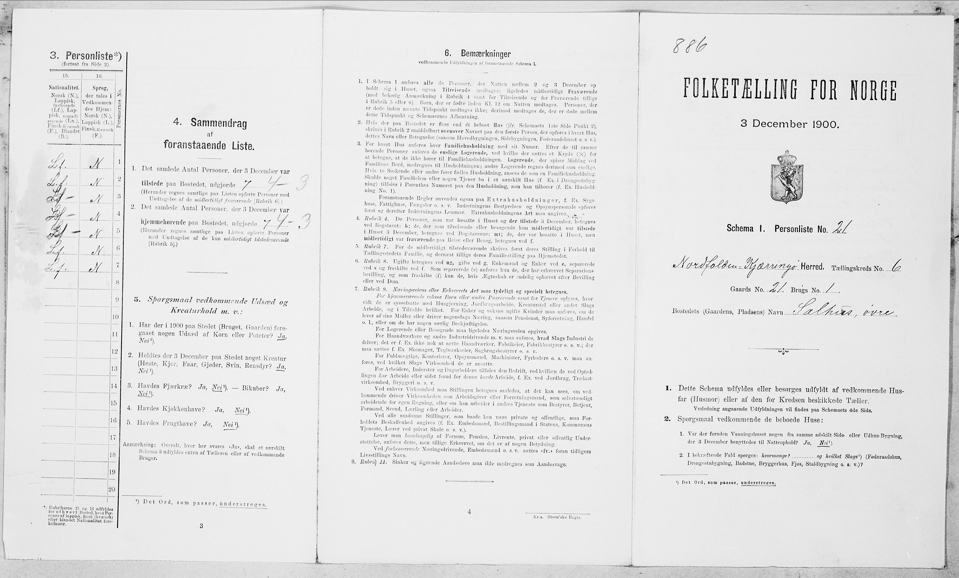 SAT, Folketelling 1900 for 1846 Nordfold-Kjerringøy herred, 1900, s. 610