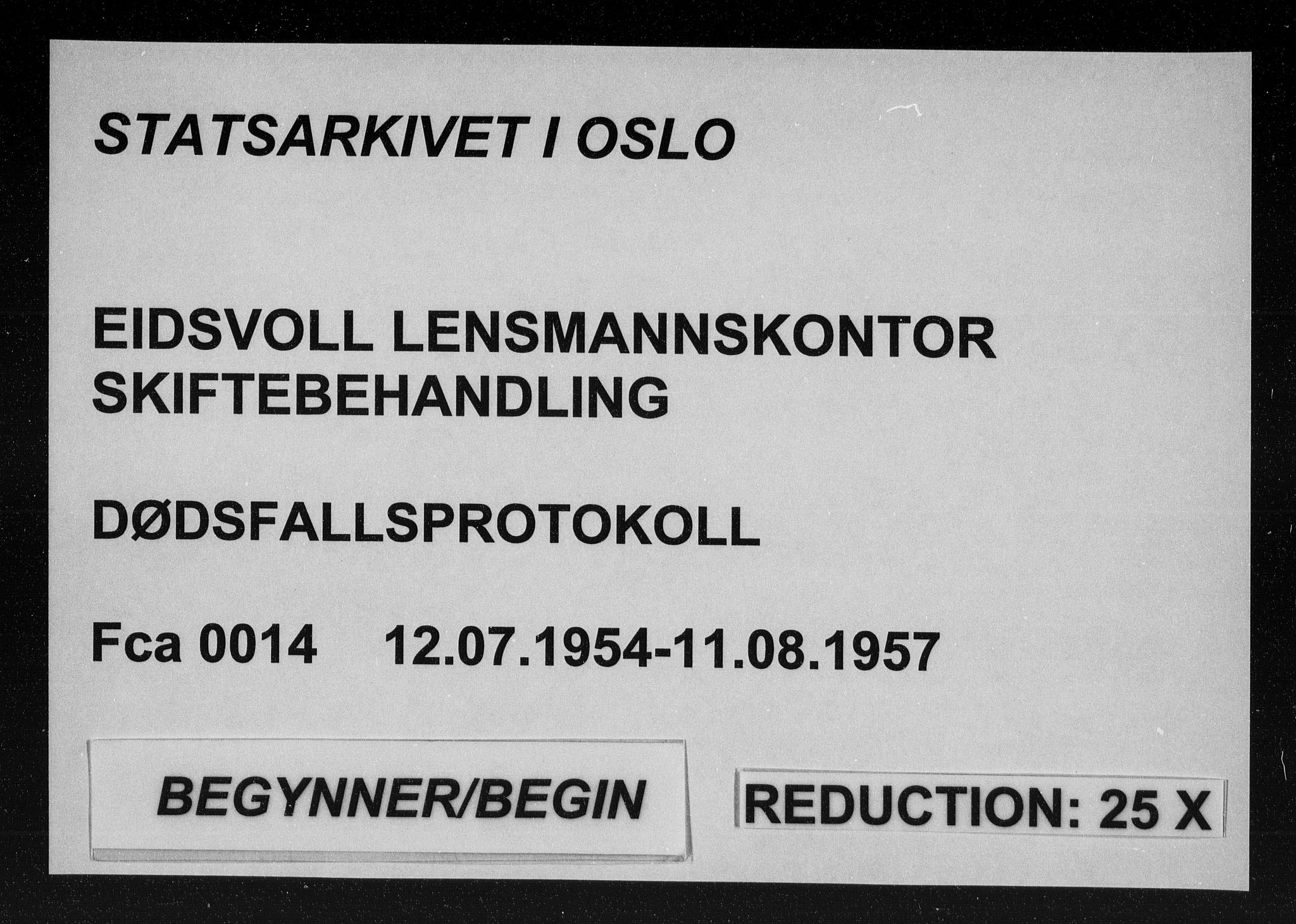 Eidsvoll lensmannskontor, SAO/A-10266a/H/Ha/Haa/L0014: Dødsfallprotokoll, 1954-1957