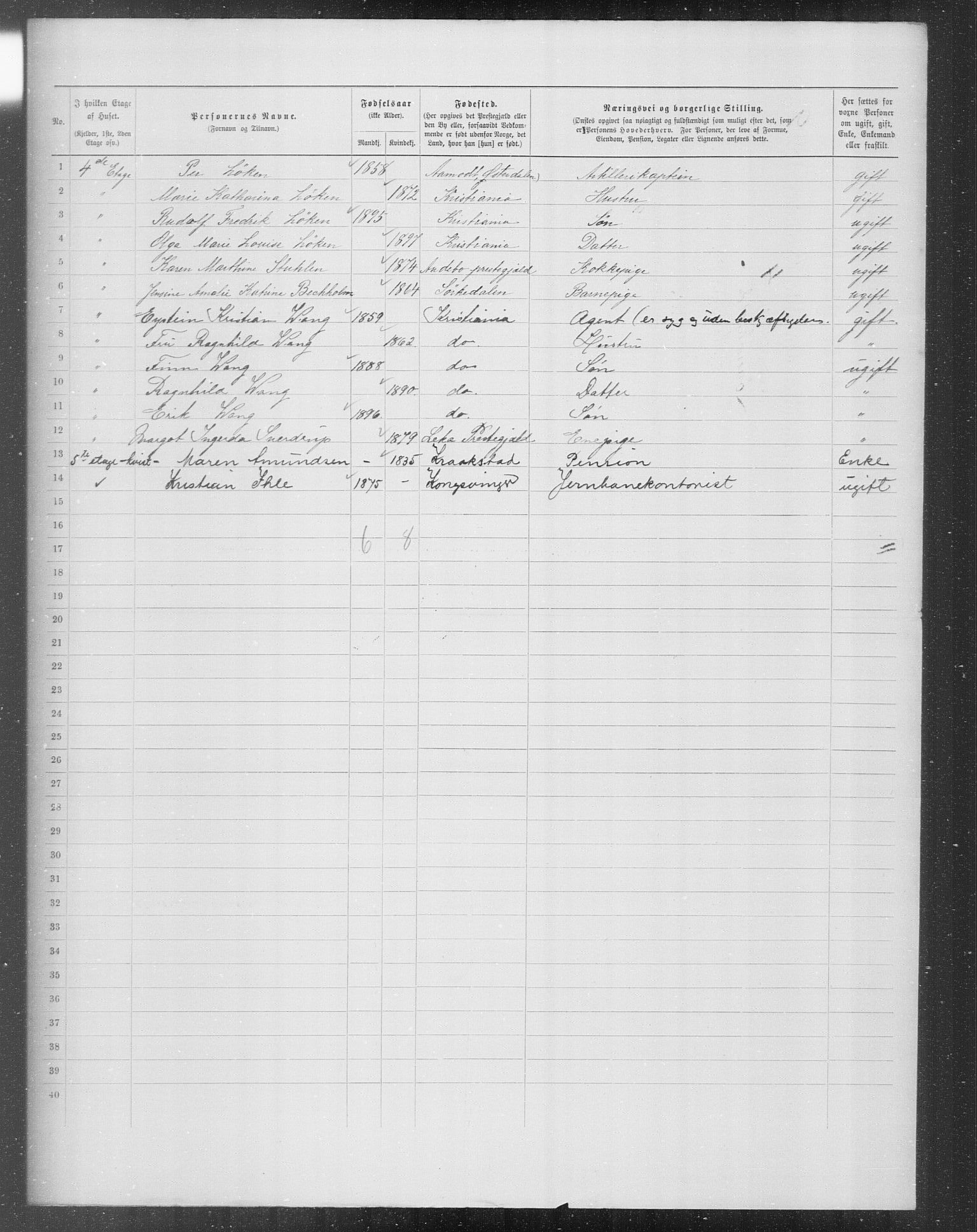 OBA, Kommunal folketelling 31.12.1899 for Kristiania kjøpstad, 1899, s. 7757