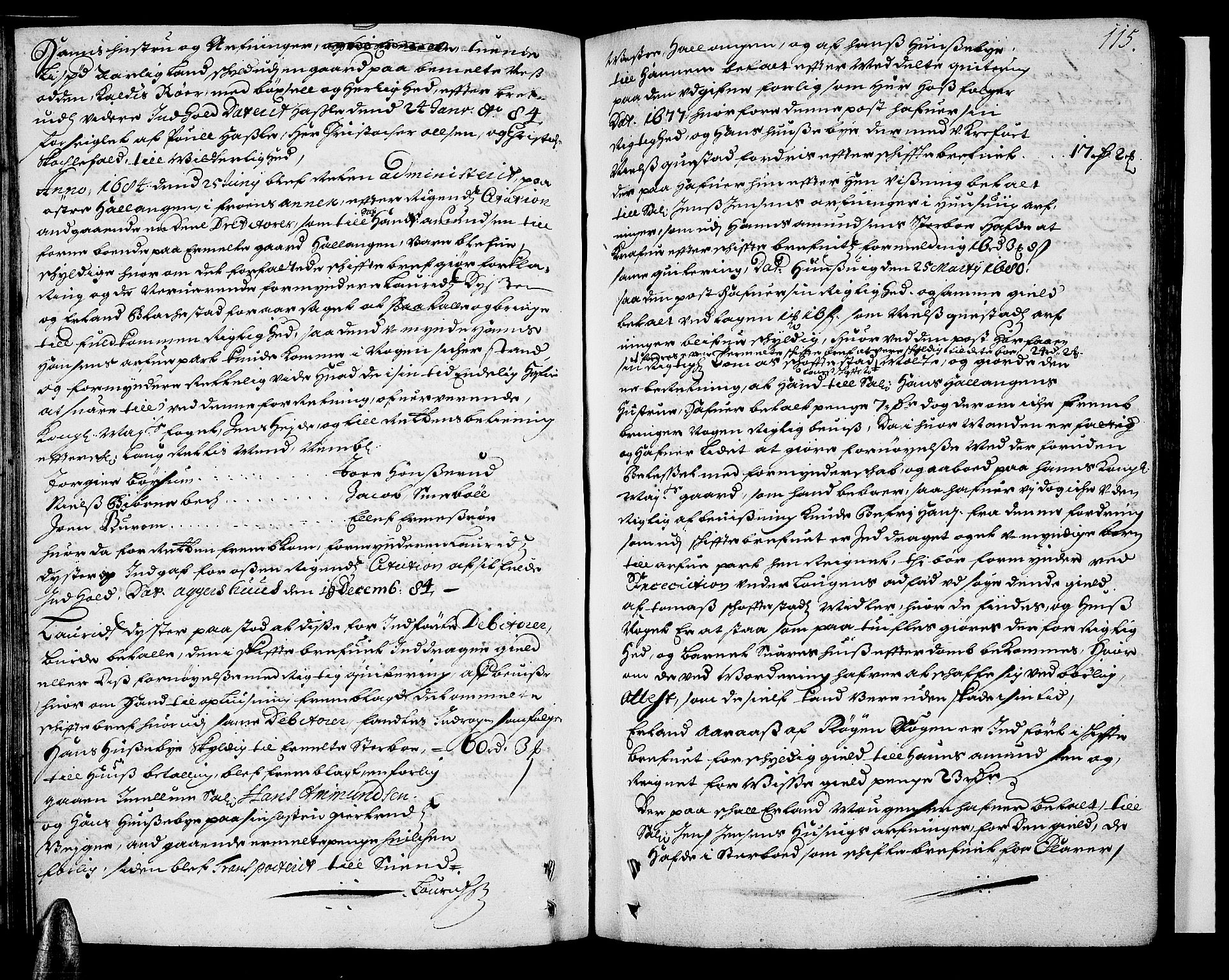Follo sorenskriveri, SAO/A-10274/F/Fb/Fba/L0019: Tingbok, 1682-1687, s. 114b-115a