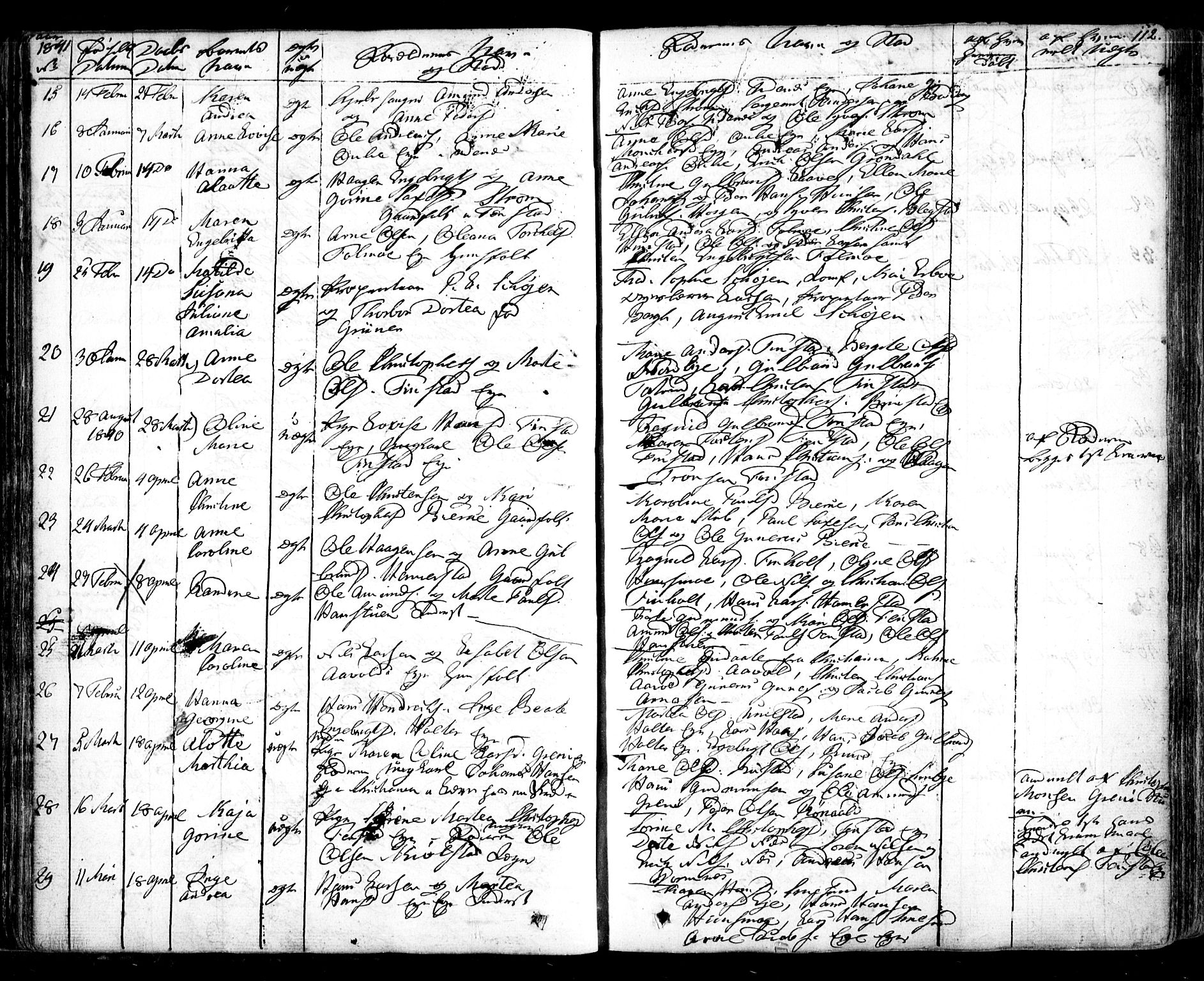 Nes prestekontor Kirkebøker, AV/SAO-A-10410/F/Fa/L0006: Ministerialbok nr. I 6, 1833-1845, s. 112