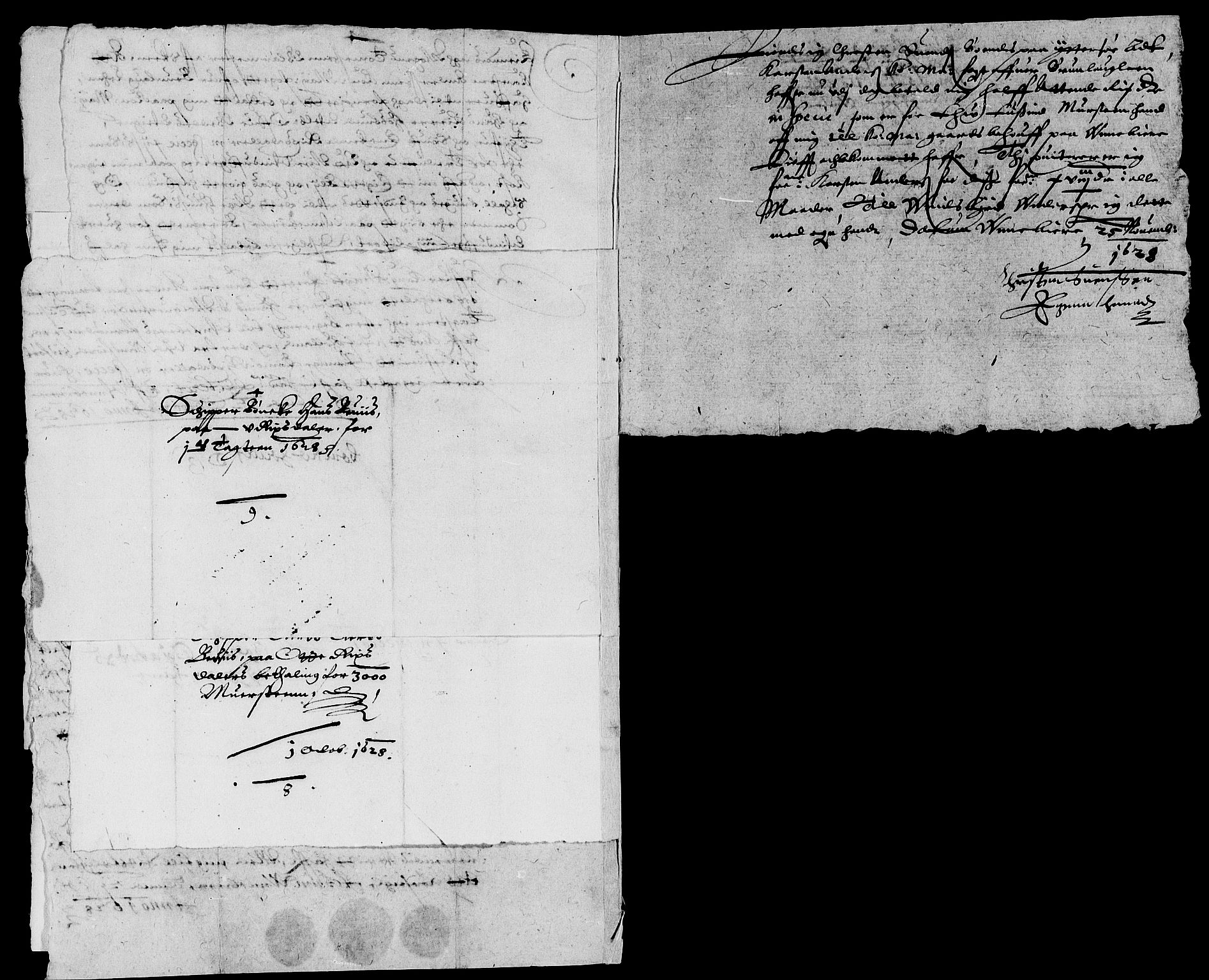 Rentekammeret inntil 1814, Reviderte regnskaper, Lensregnskaper, AV/RA-EA-5023/R/Rb/Rbl/L0003: Brunla len med Eiker len 1626-37, 1628-1631